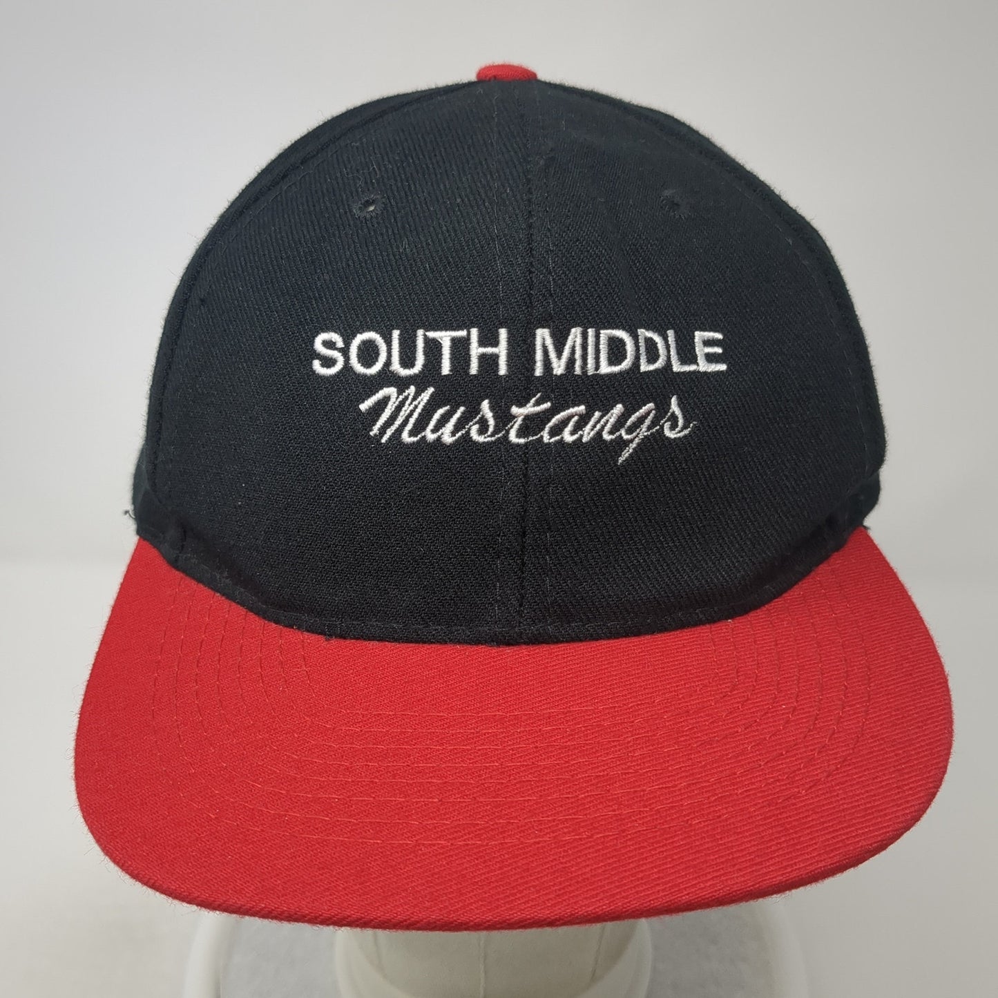 South Middle Mustangs Snapback Hat Black One Size Colorblock Otto