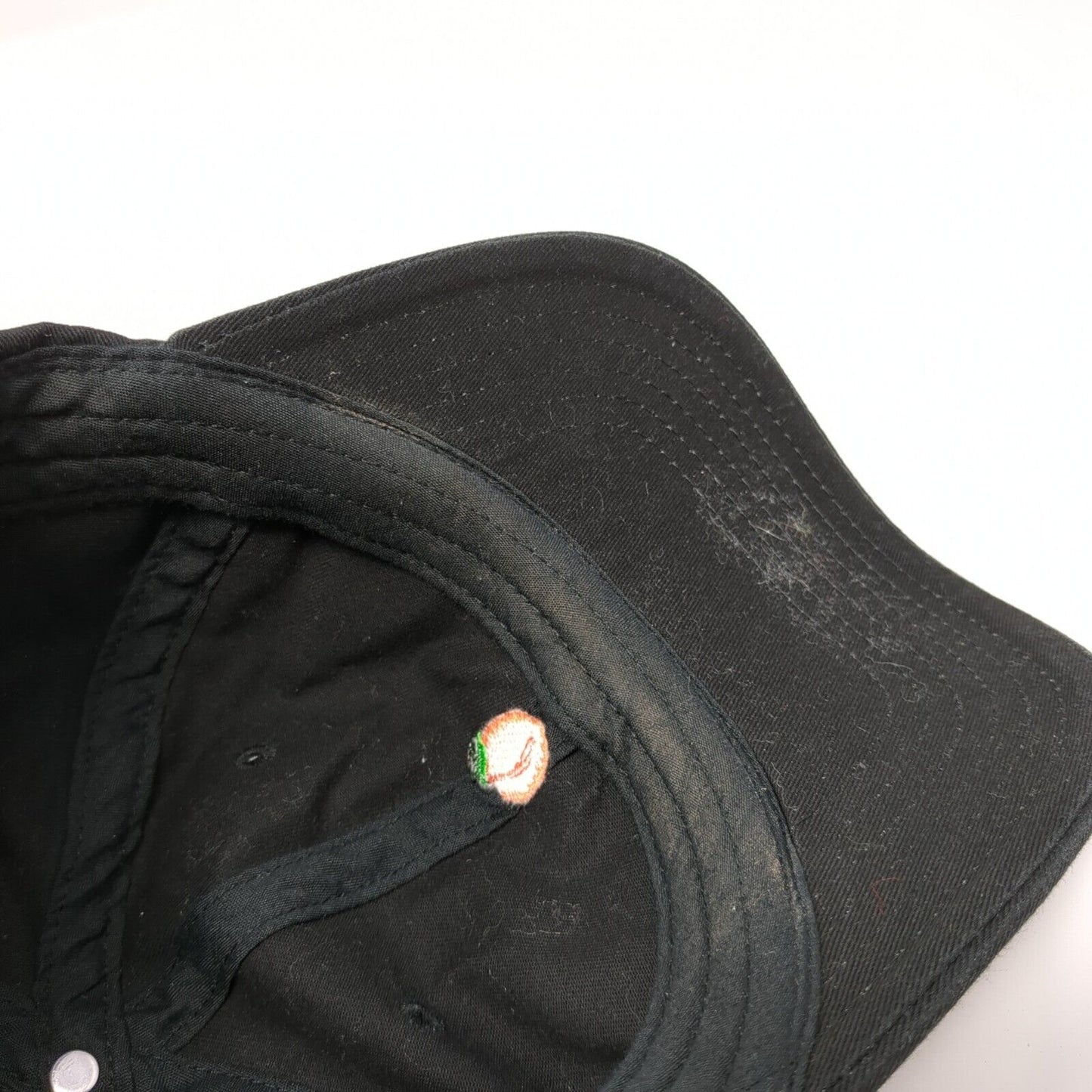 Georgia Peach Slideback Hat Black One Size Adjustable Embroidered 6 Panel
