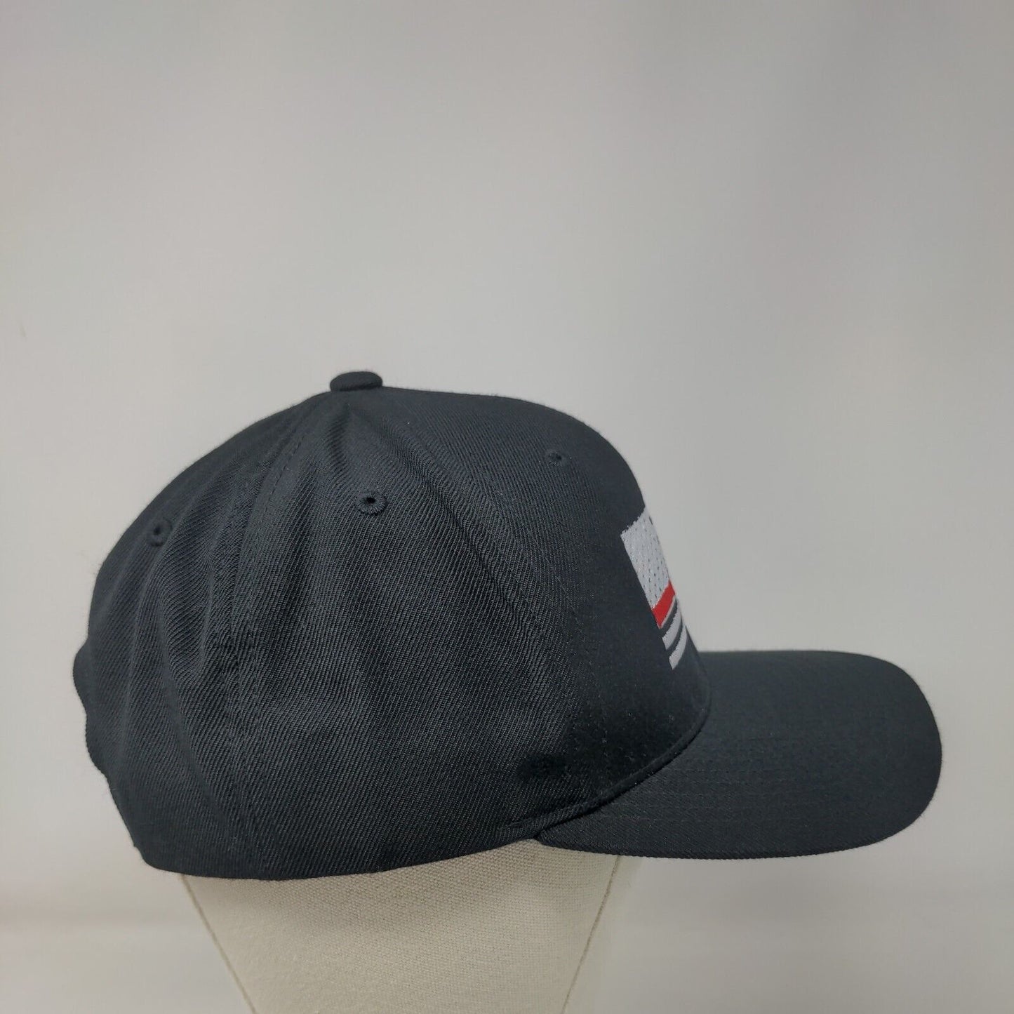 American Flag Tennis Racket Snapback Hat Black One Size Embroidered