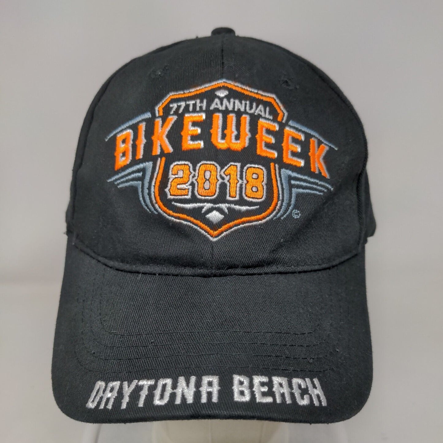 77th Annual Bike Week 2018 Strapback Hat Black OSFM Embroidered Capsmith