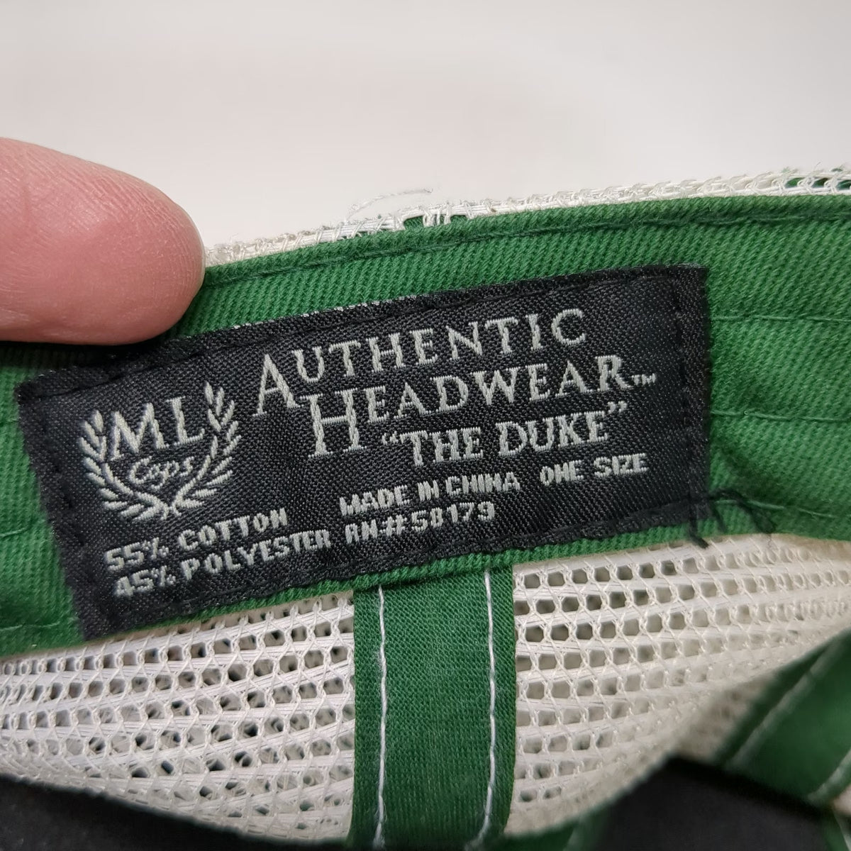 ML Authentic Headwear Baseball Cap Green One Size MRO Logo Mesh Strapback Hat