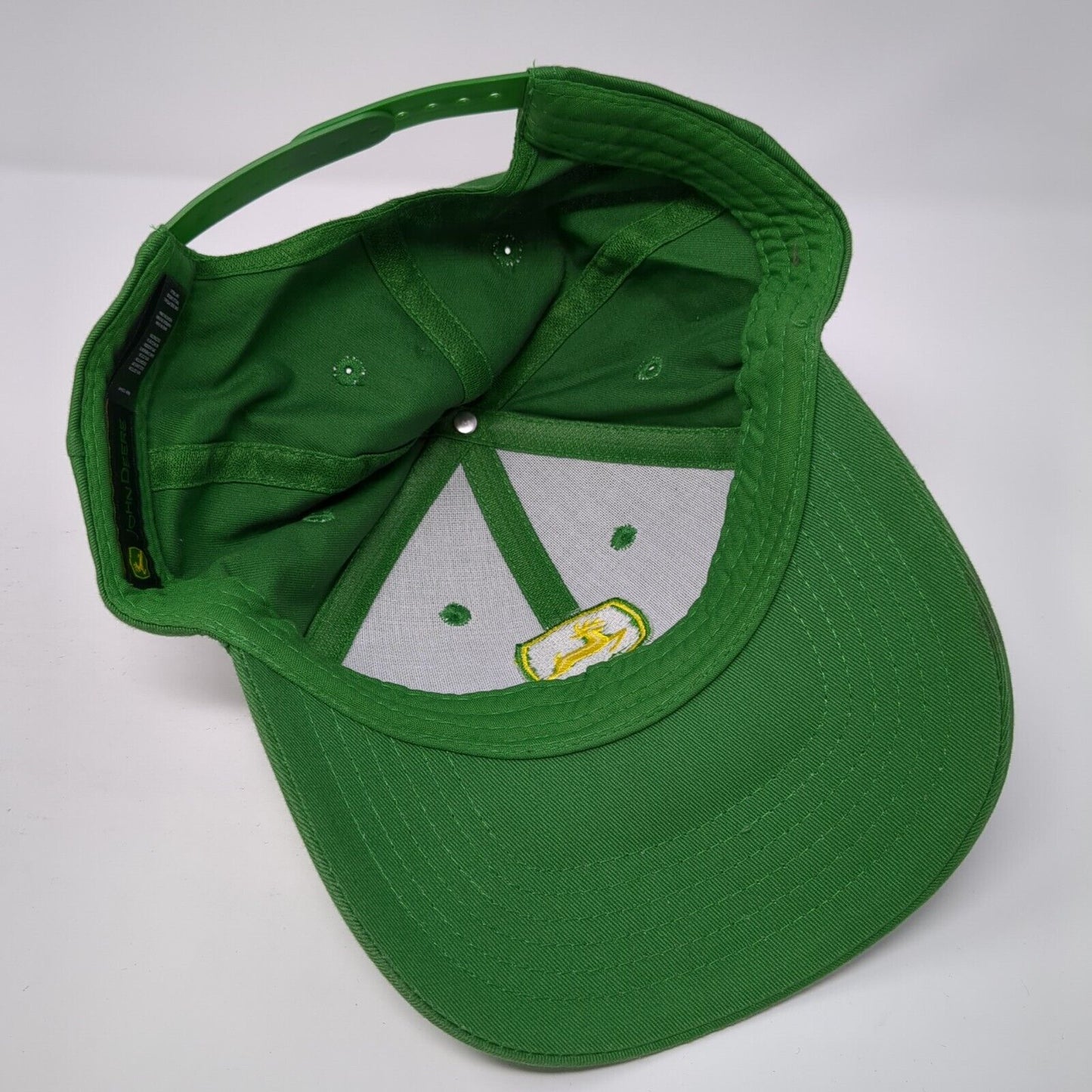 John Deere Logo Snapback Hat Green One Size Adjustable Cotton 6 Panel