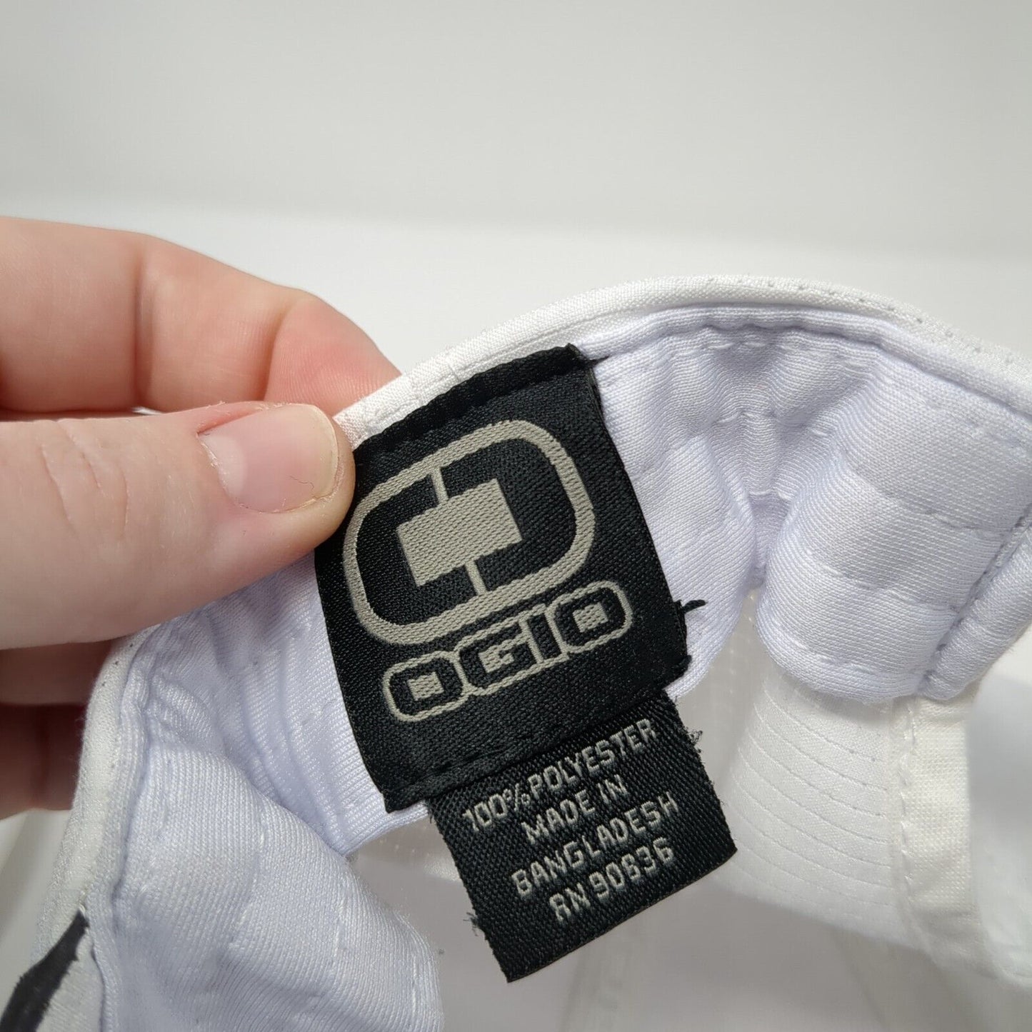 OGIO Strapback Hat White One Size Adjustable Vented Holes 6 Panel Polyester