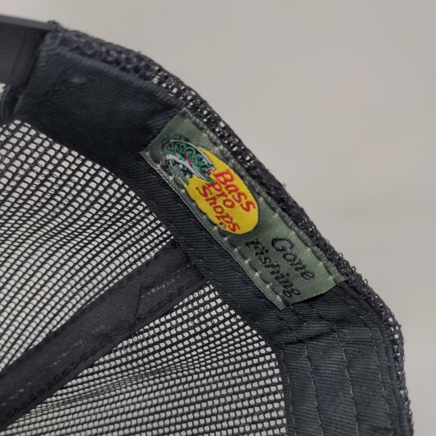Bass Pro Shops Snapback Mesh Back Trucker Hat Black OSFM Gone Fishing