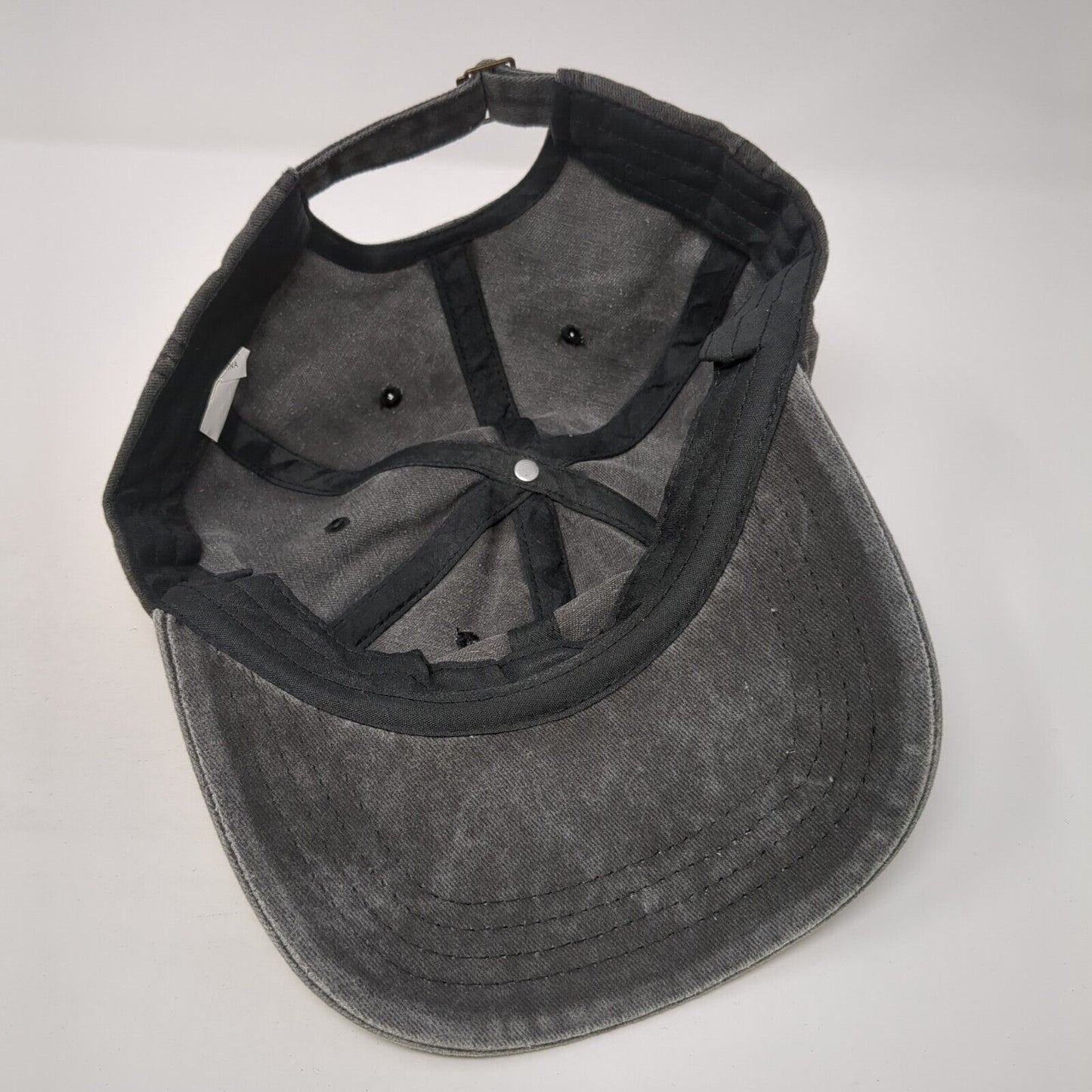 Love Slideback Hat Gray One Size Adjustable 6 Panel Vented Holes Cotton