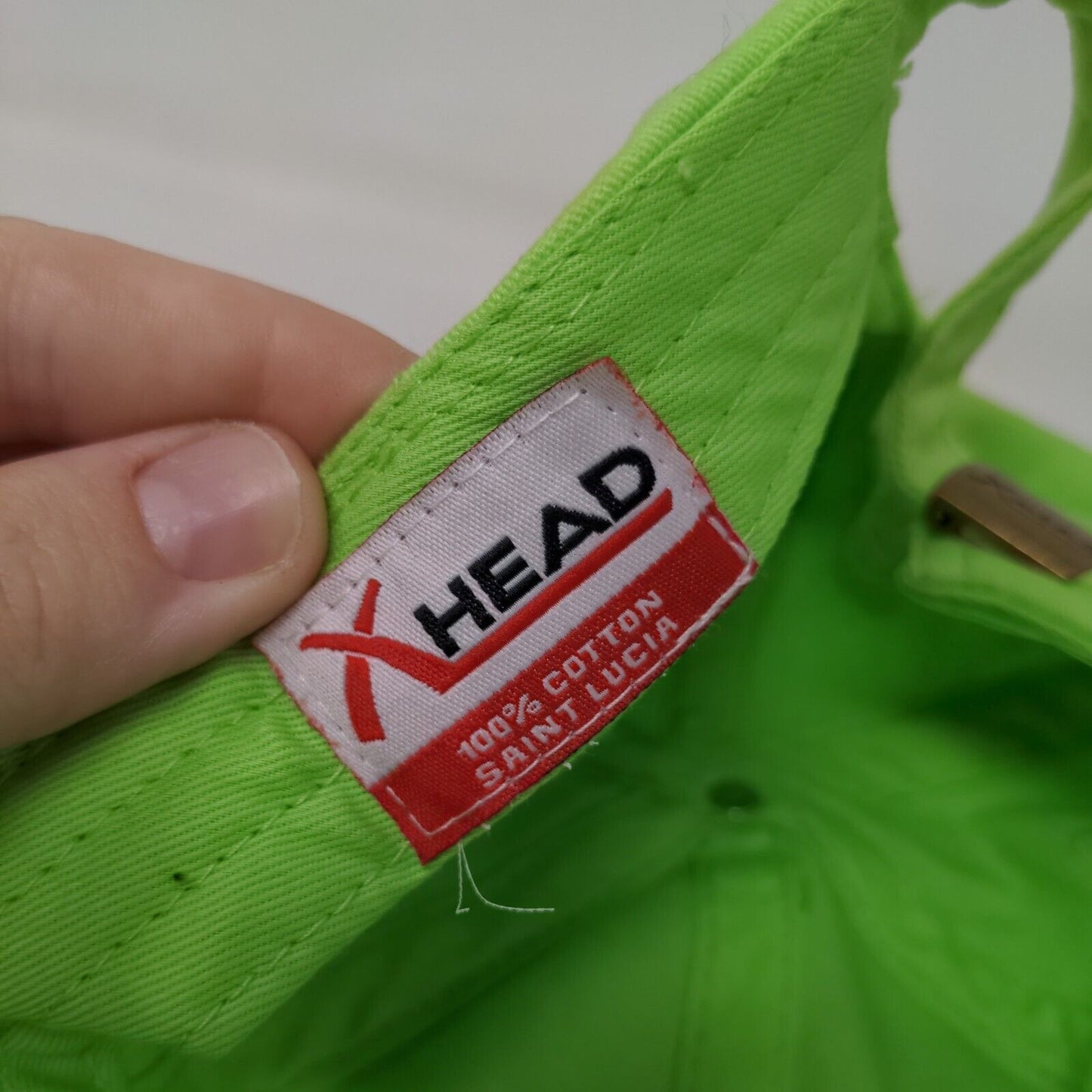 Saint Lucia Slideback Hat Green One Size Adjustable Embroidered Ahead Cotton