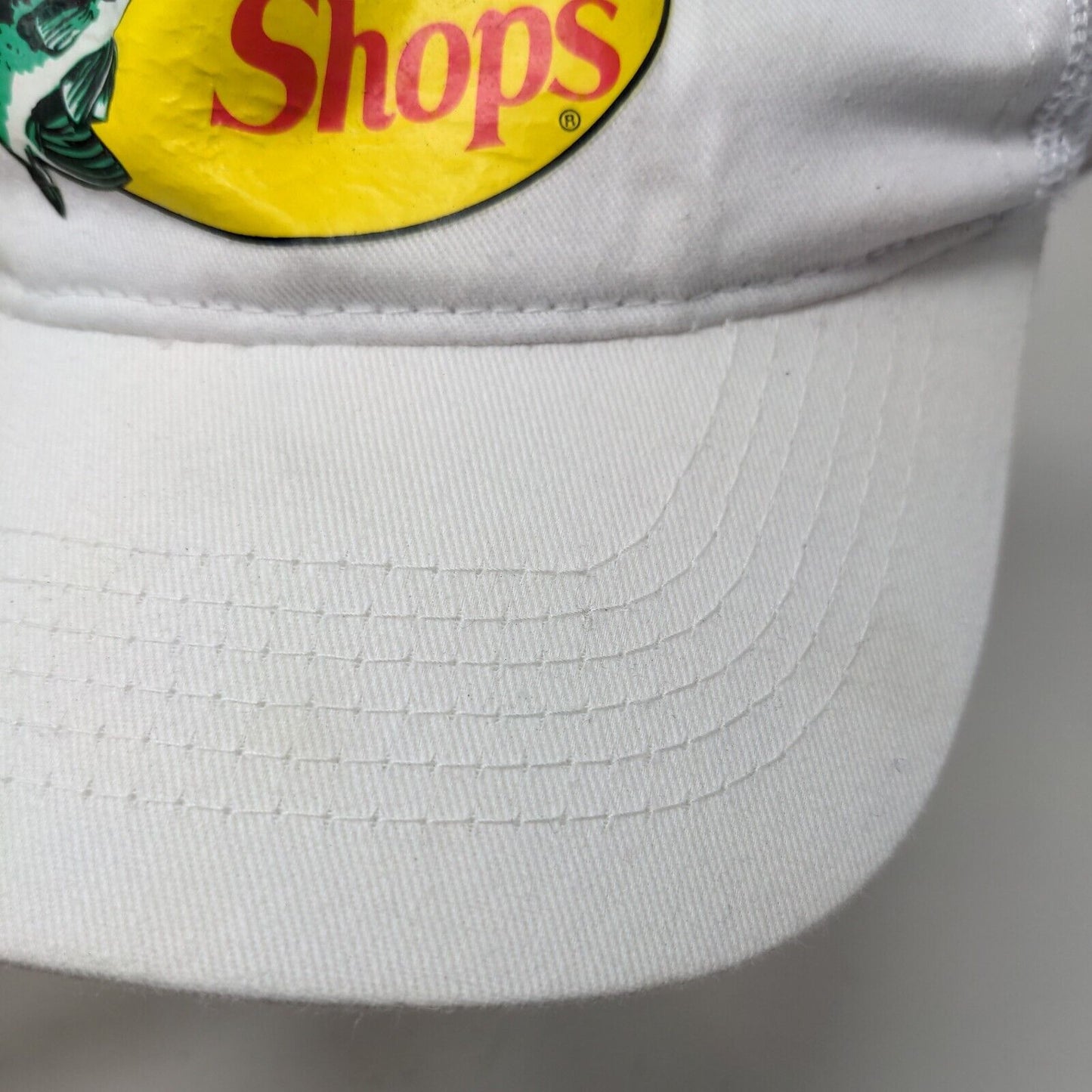 Bass Pro Shops Snapback Trucker Hat White OSFM Adjustable Mesh Back Gone Fishing