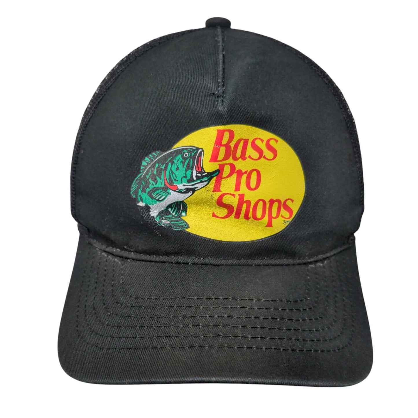 Bass Pro Shops Snapback Mesh Back Trucker Hat Black OSFM Fishing Outdoor