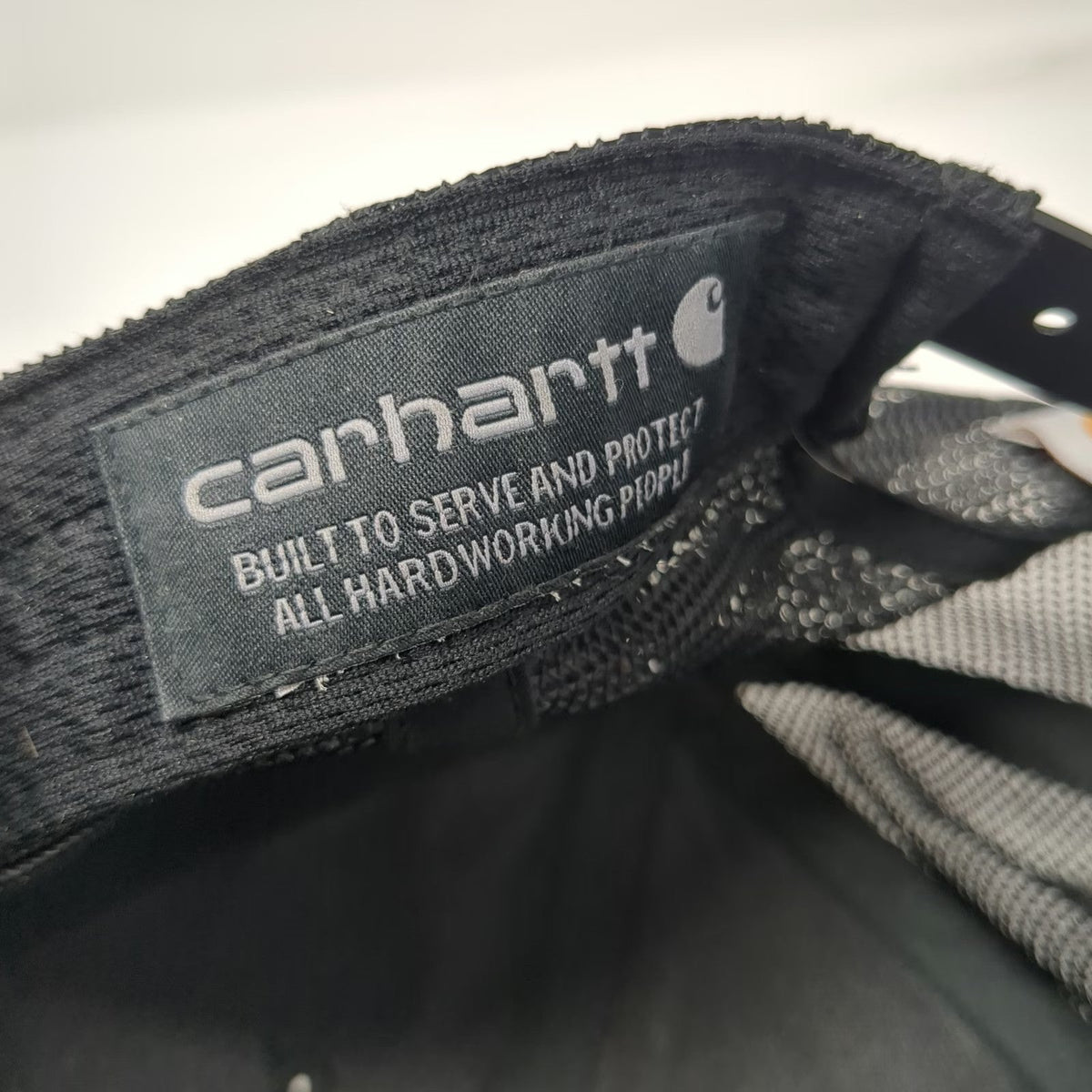 Carhartt Trucker Hat Black Gray One Size Snapback Mesh Embroidered Canvas Logo