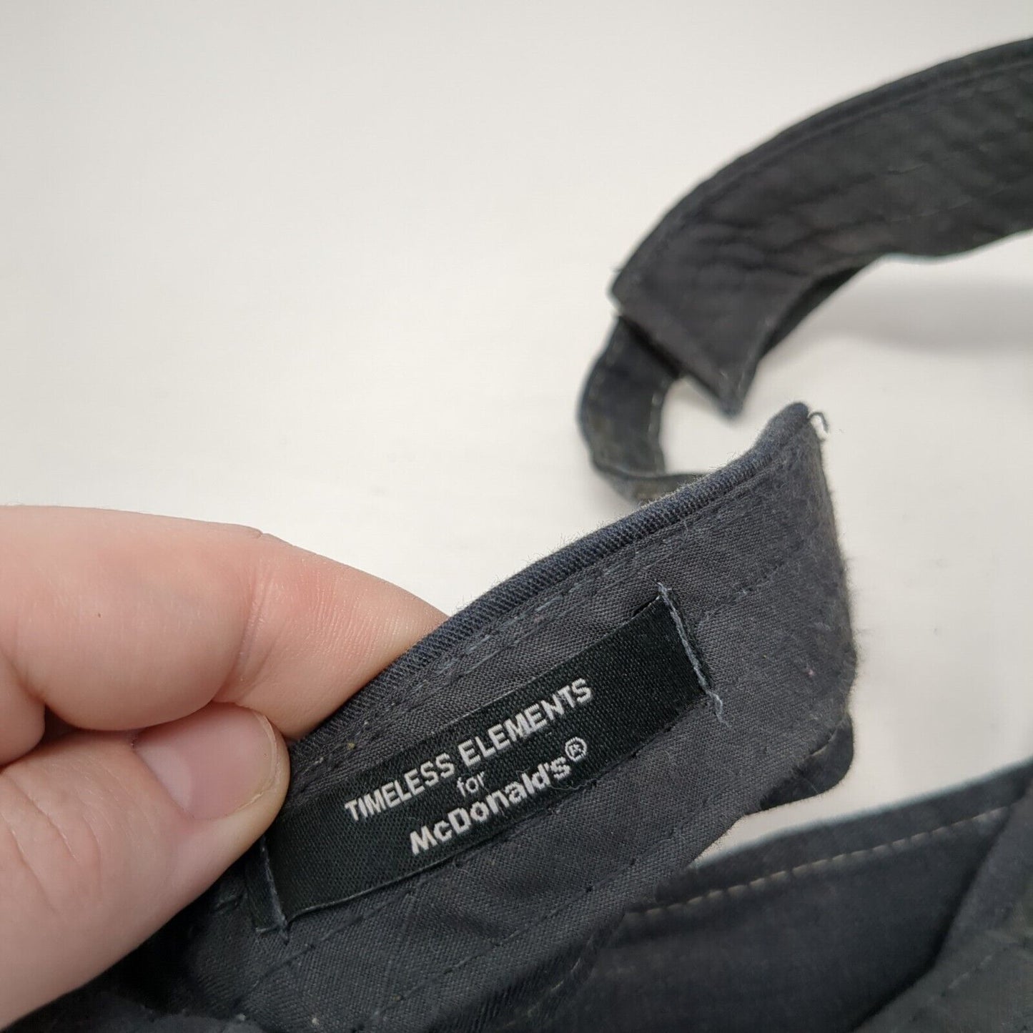 McDonald's Slideback Visor Hat Gray One Size Adjustable Crew Uniform