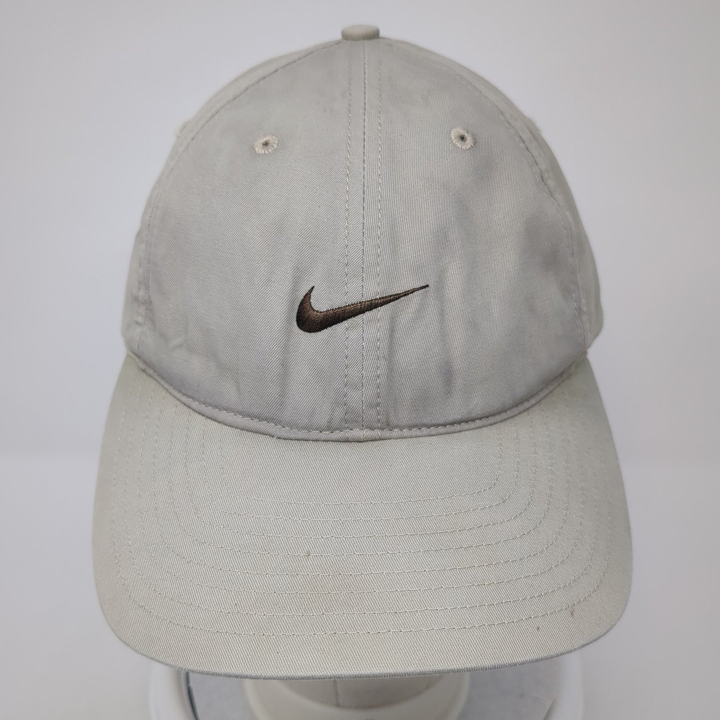 Nike Tiger Woods Baseball Cap Beige One Size Adjustable Embroidered 6 Panel