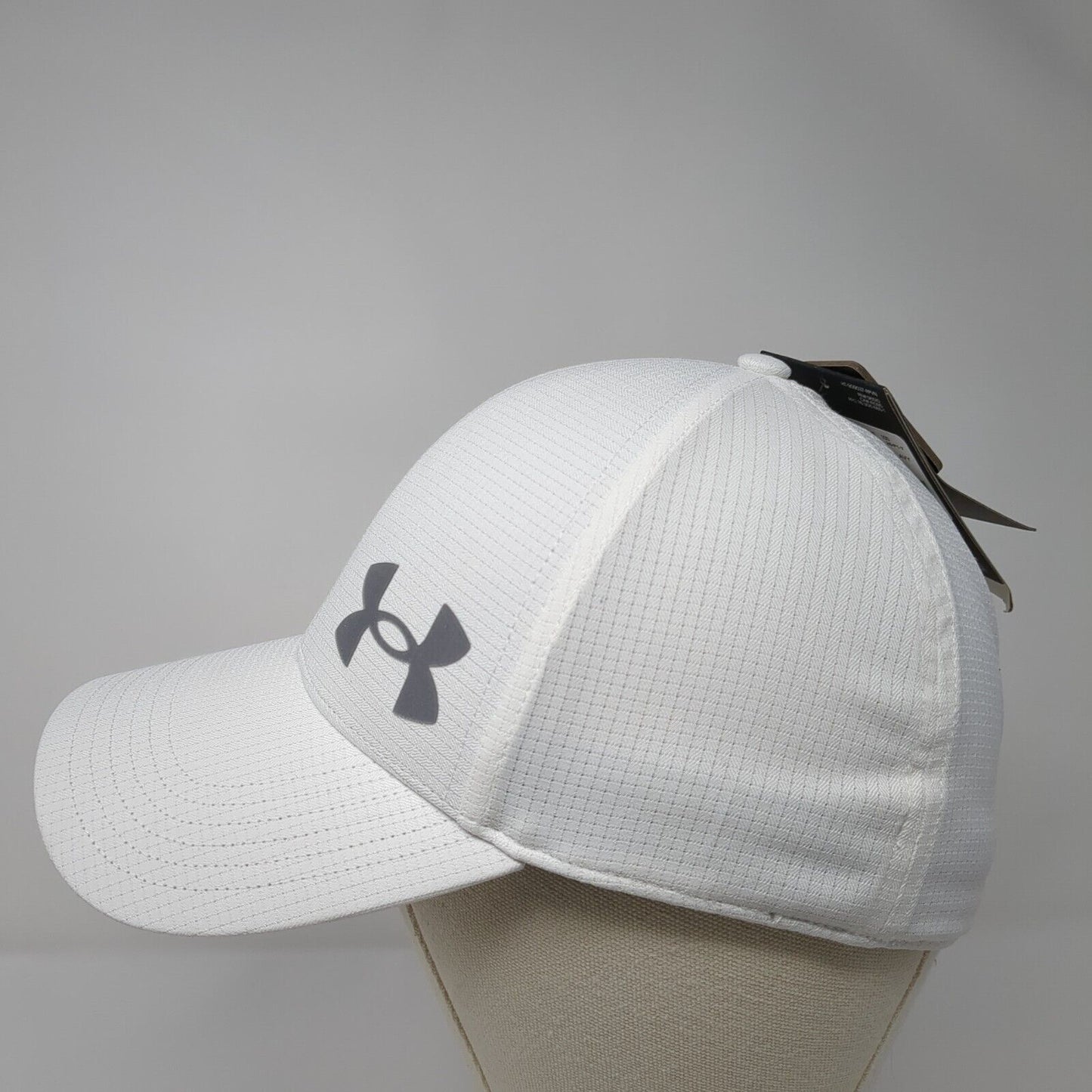 Under Armour Fitted Hat White L/XL Classic Fit ISO-Chill Armour Vent W/Tags