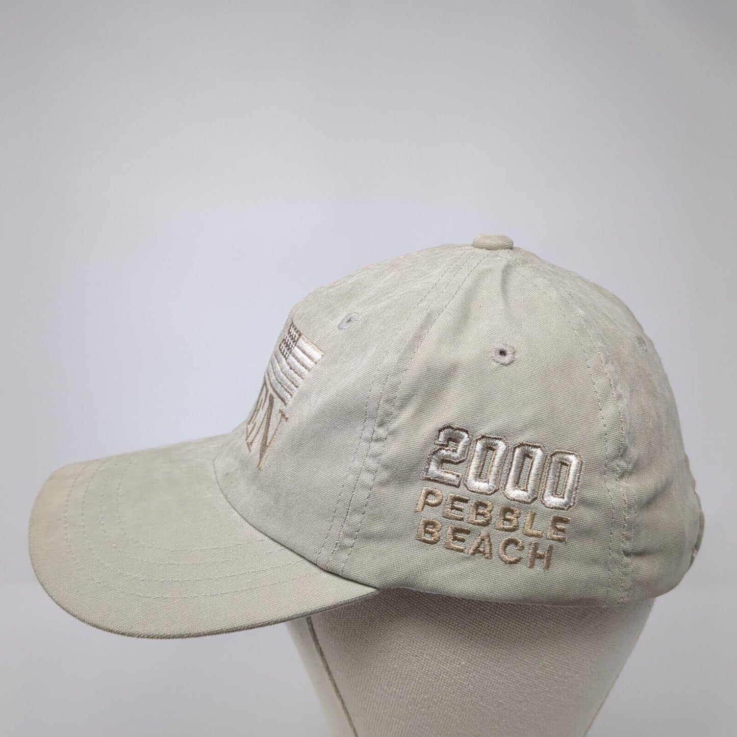 US Open 2000 Pebble Beach Slideback Hat Tan One Size Adjustable Imperial