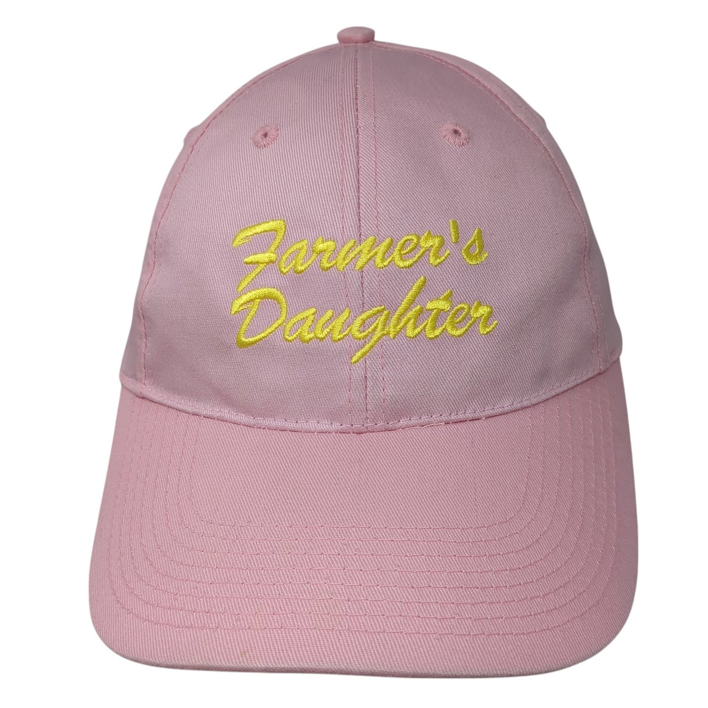 Farmer's Daughter Strapback Baseball Cap Pink One Size Adjustable 6 Panel