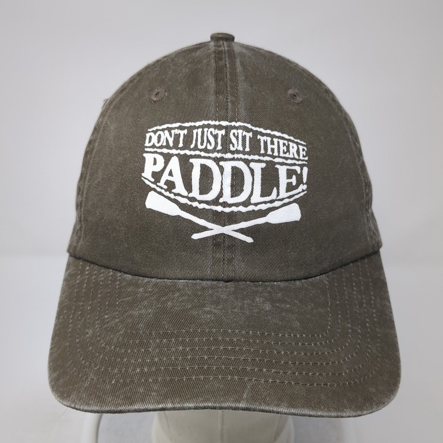 Don't Just Sit There Paddle! Strapback Hat Brown One Size Adjustable