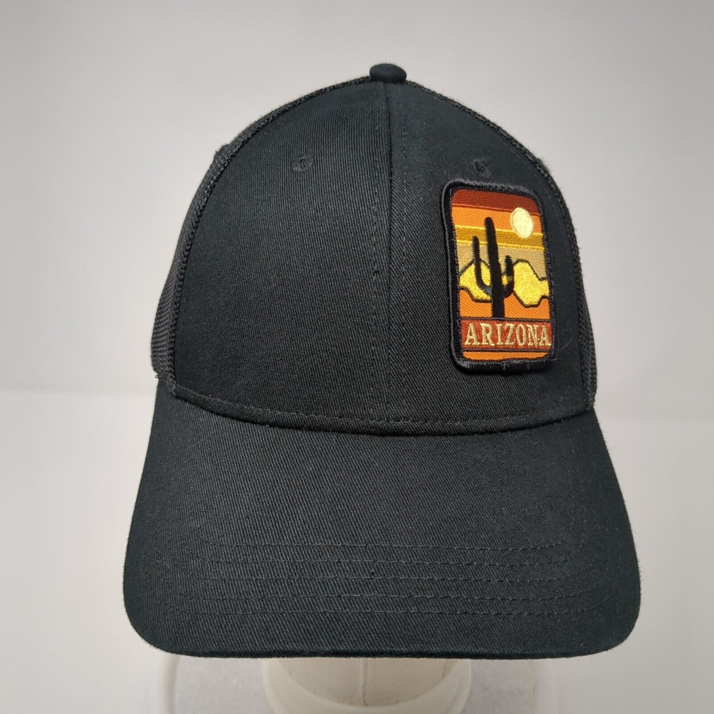 Arizona Patch Snapback Mesh Back Trucker Hat Black One Size Adjustable