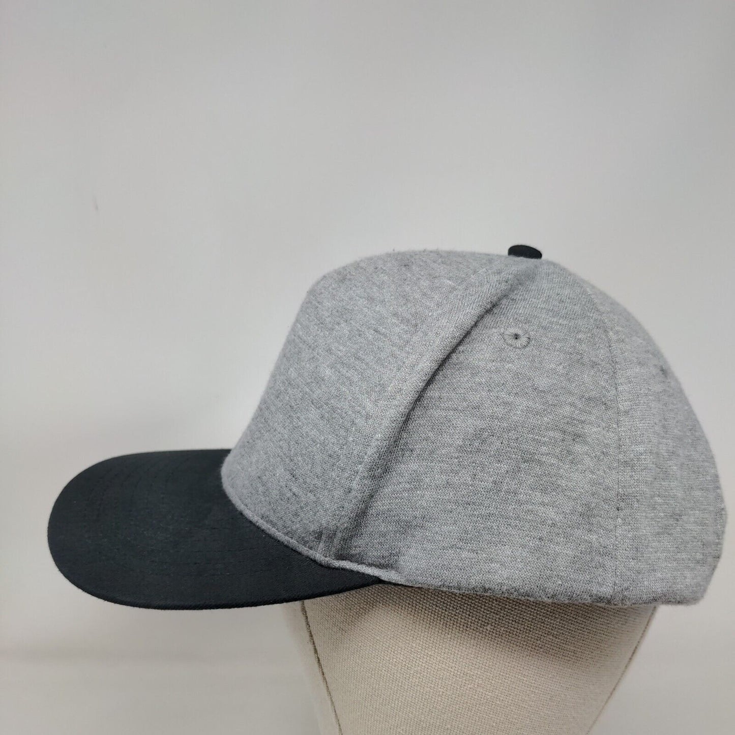 Beechfield Snapback Hat Gray One Size Adjustable Colorblock 6 Panel Blank