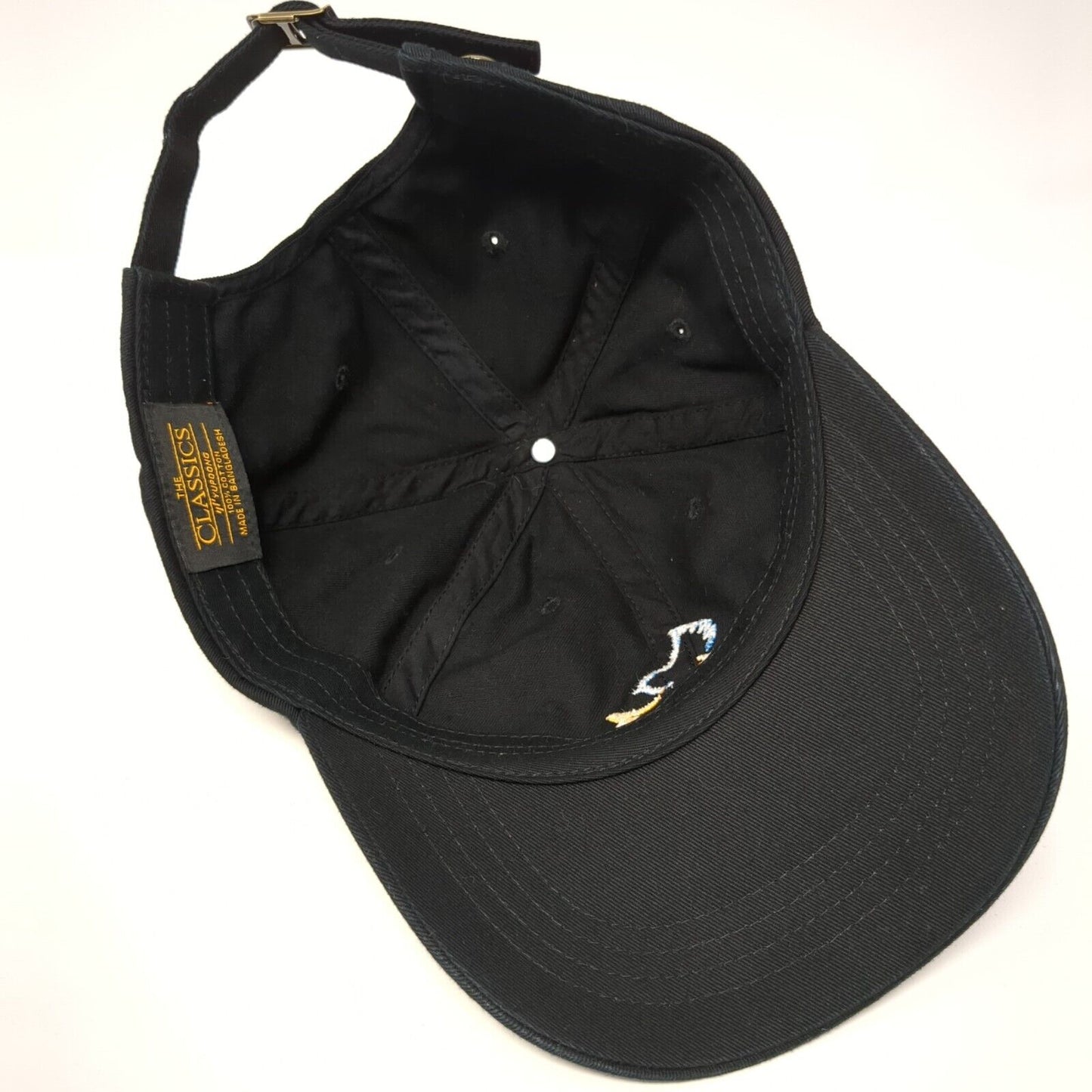 Flying Bird Slideback Hat Black One Size 6 Panel The Classics Yupoong