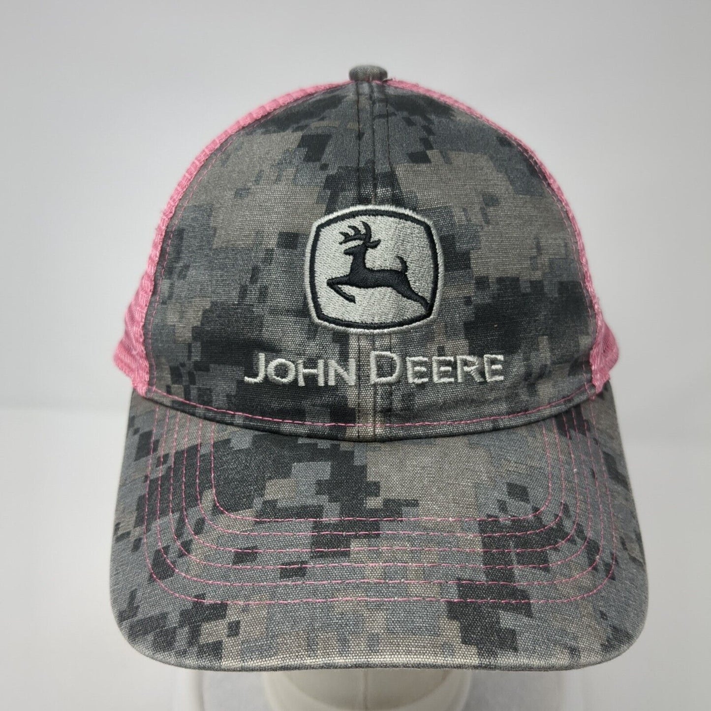 John Deere Snapback Trucker Hat Camouflage OS Adjustable Embroidered Mesh Back