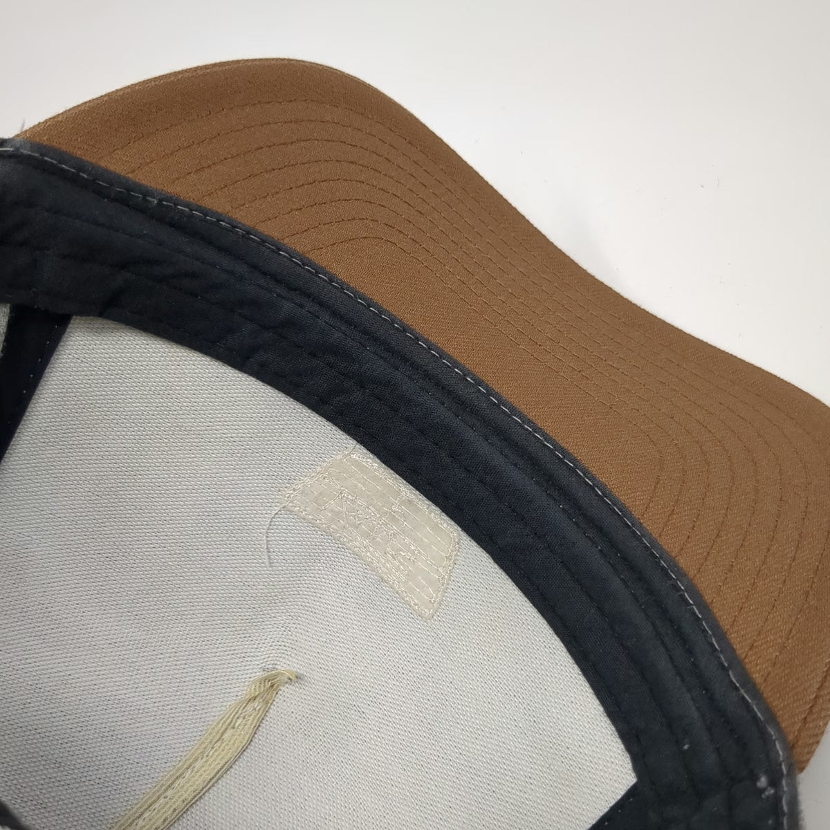 Vans 5 Panel Gray Brown One Size Patch Logo Snapback Hat Canvas Two Tone Adjust