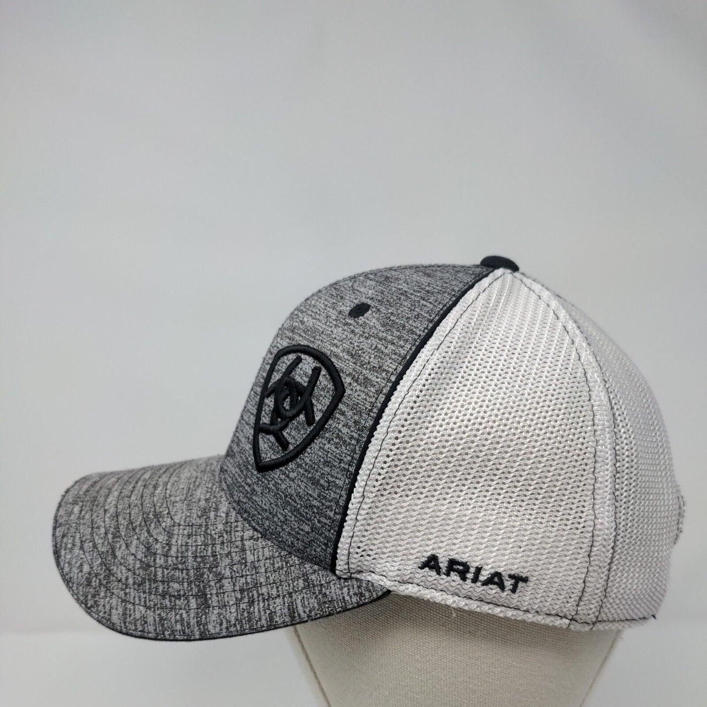 Ariat Snapback Trucker Hat Gray One Size Adjustable 110 Flexfit Tech Mesh Back