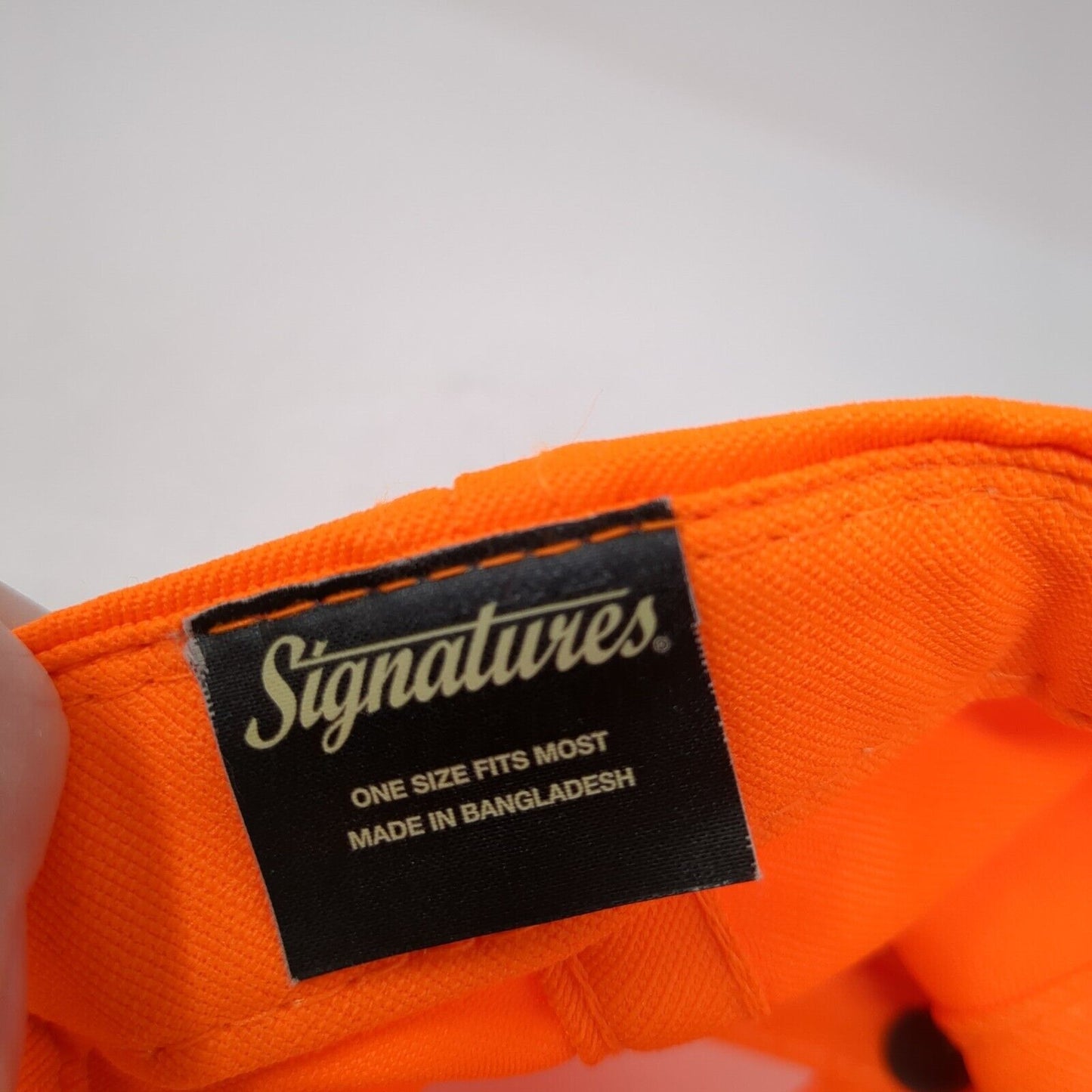 Signatures Snapback Hat Orange One Size Adjustable Vented Holes 6 Panel Blank