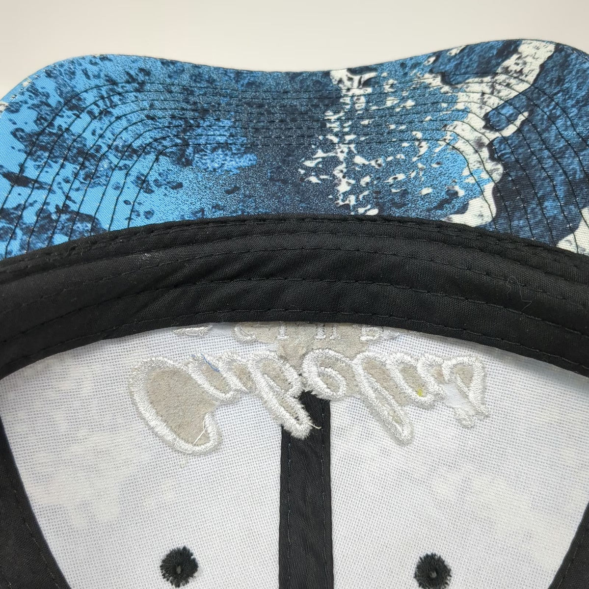 Cabela's Trucker Hat Blue One Size Mesh Snapback Rift Camo CLUB Embroidered Logo