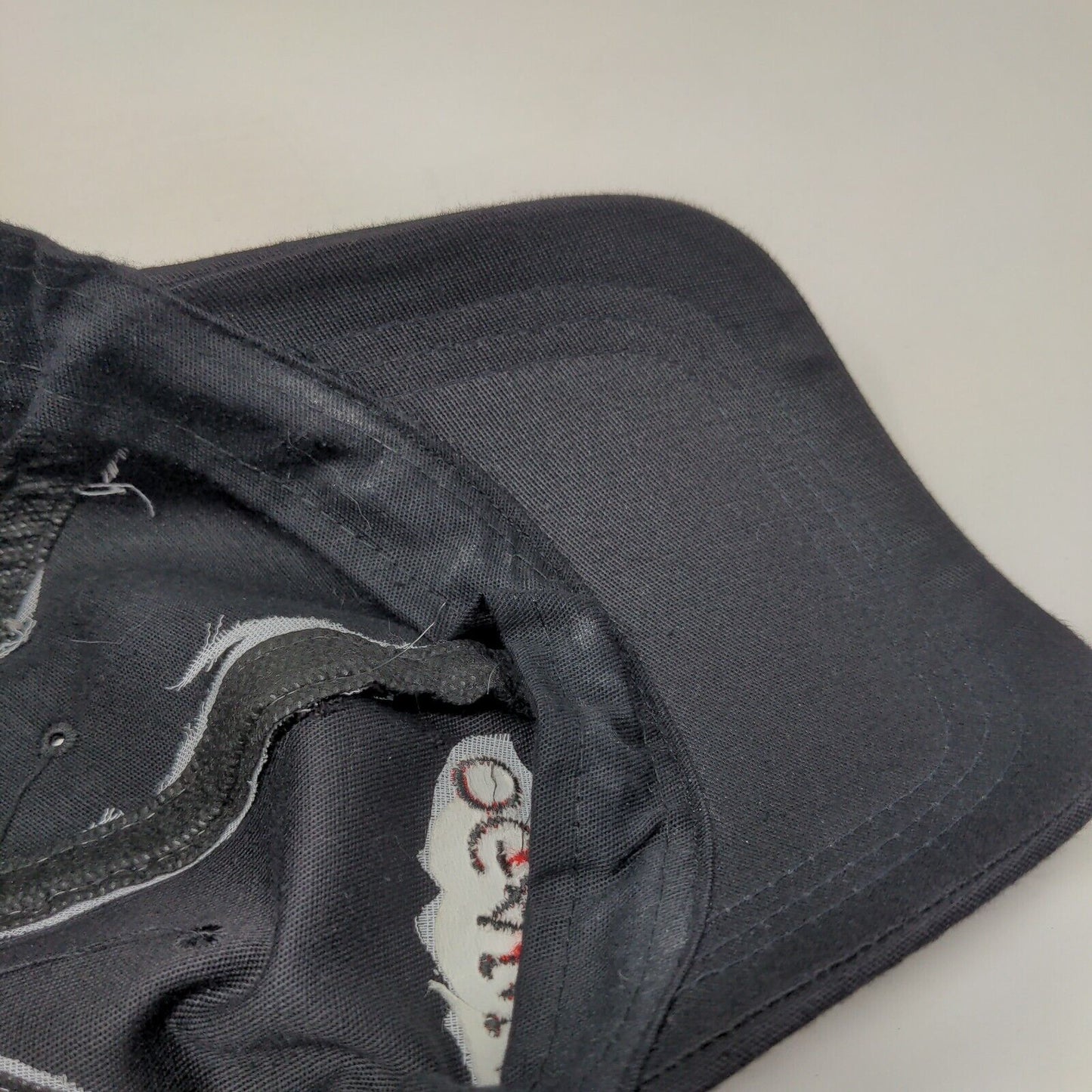 Ogawas Strapback Hat Black One Size Adjustable Embroidered Vented Holes 6 Panel