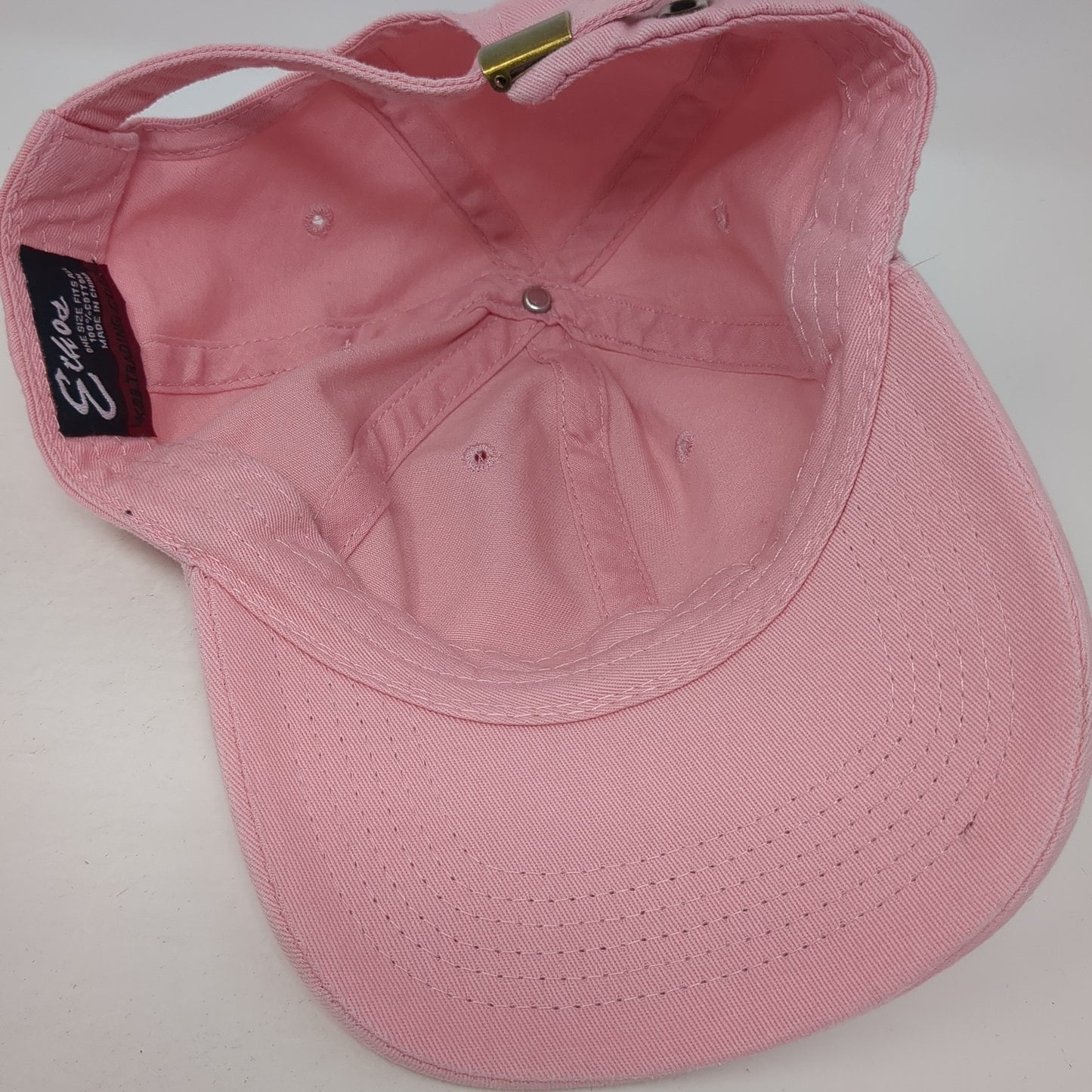 Eckos Slideback Baseball Cap Pink One Size Adjustable Vented Holes Blank