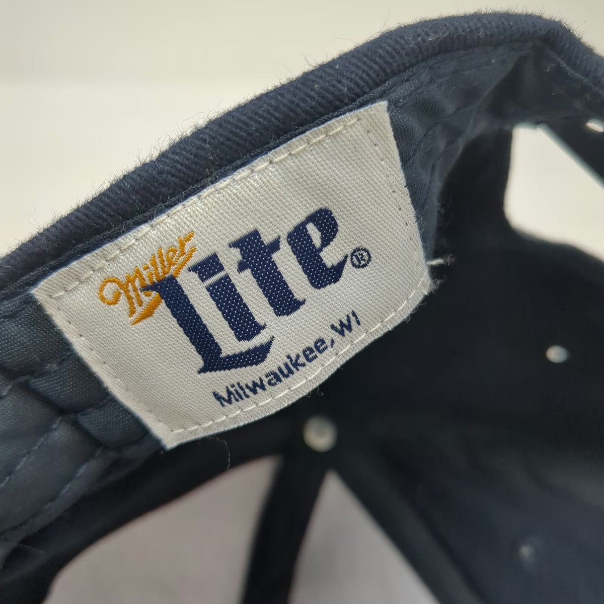 Miller Lite Baseball Cap Blue White One Size Snapback Embroidered Beer Logo Hat