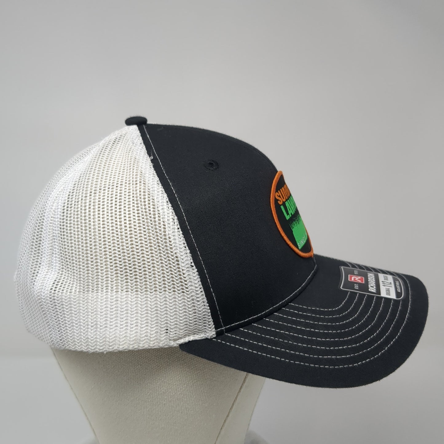 Summer Lawns Snapback Trucker Hat Black One Size Adjustable Mesh Back Richardson