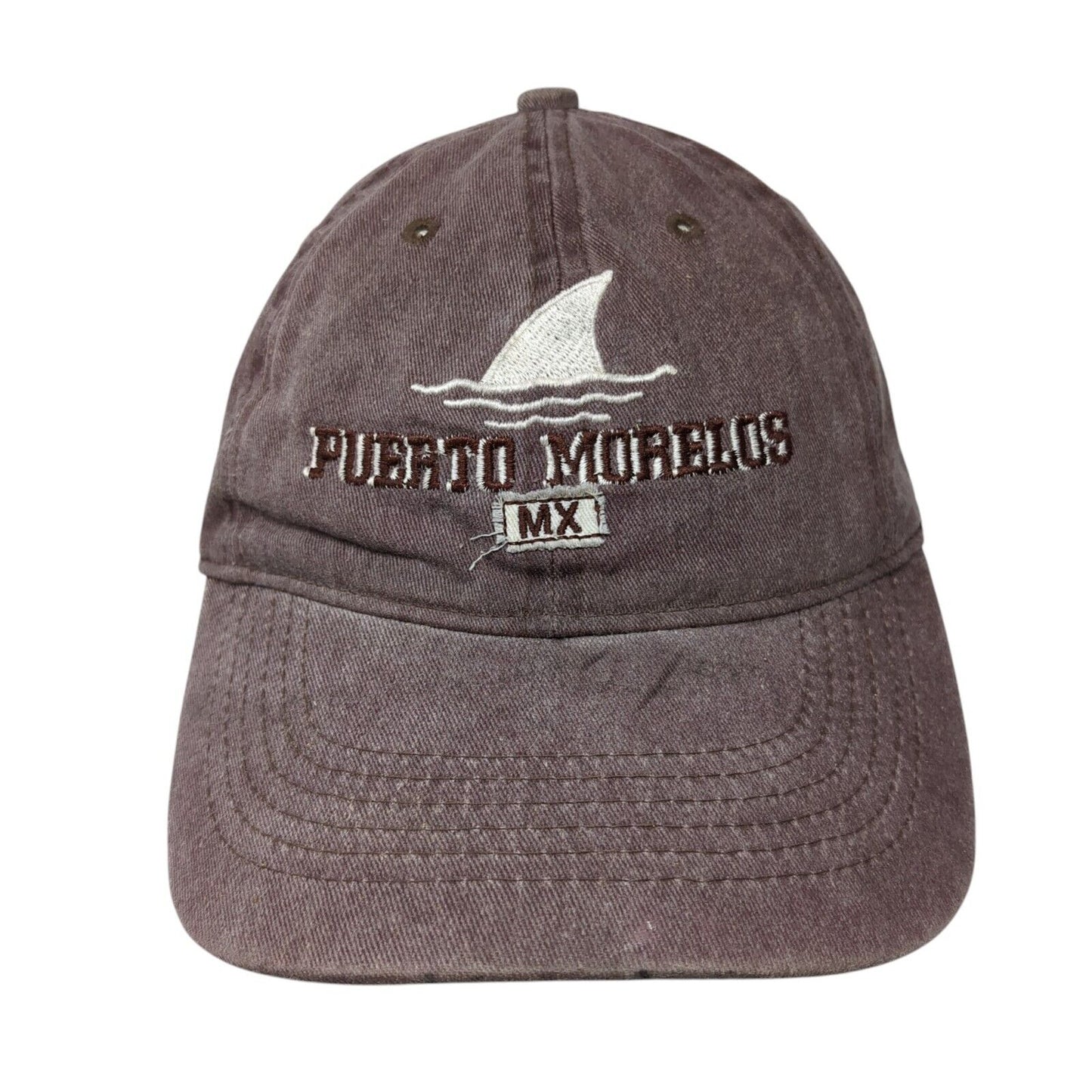 Puerto Morelos MX Slideback Hat Brown OS Adjustable Embroidered 6 Panel