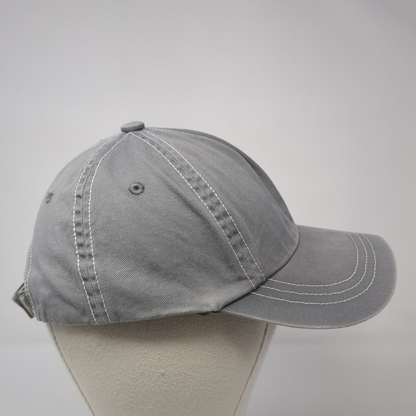Unbranded Strapback Hat Gray Zinc One Size Adjustable Vent Holes Blank