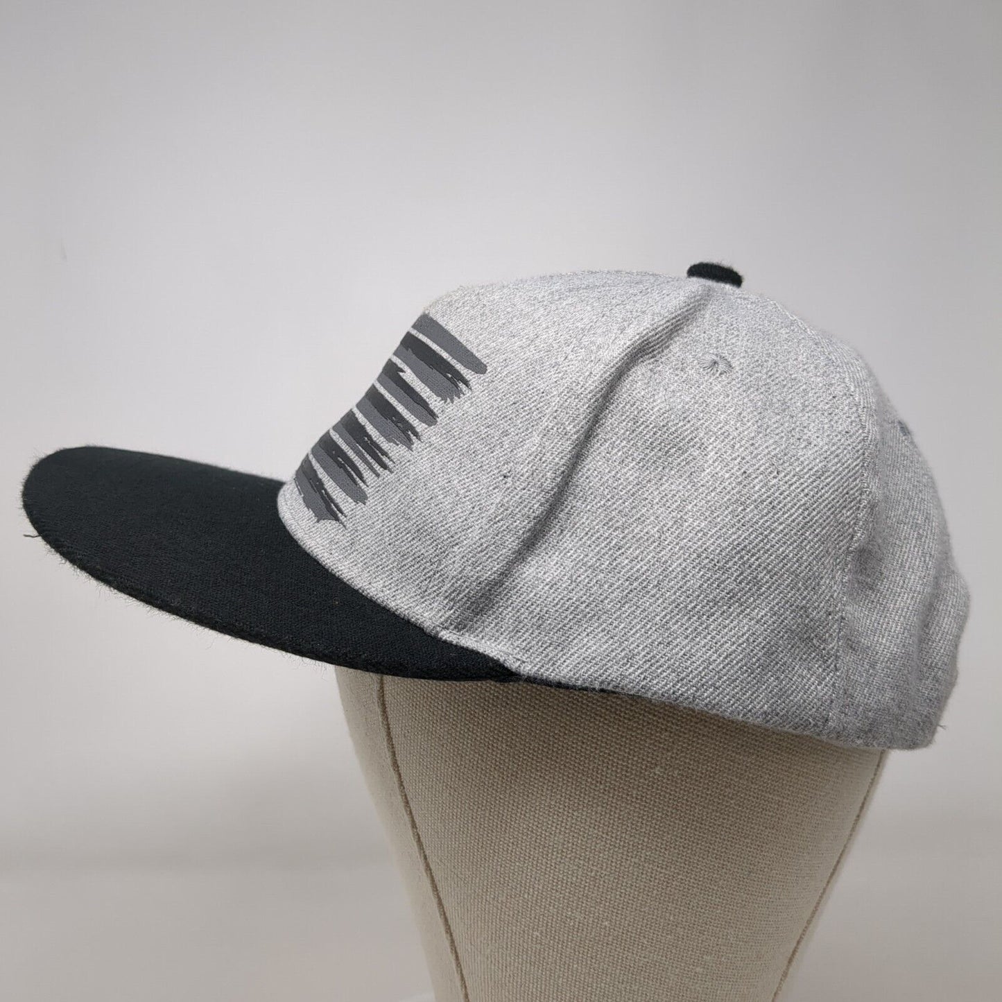 American Flag Snapback Hat Gray OS Adjustable Patriotic Vented Holes 6 Panel