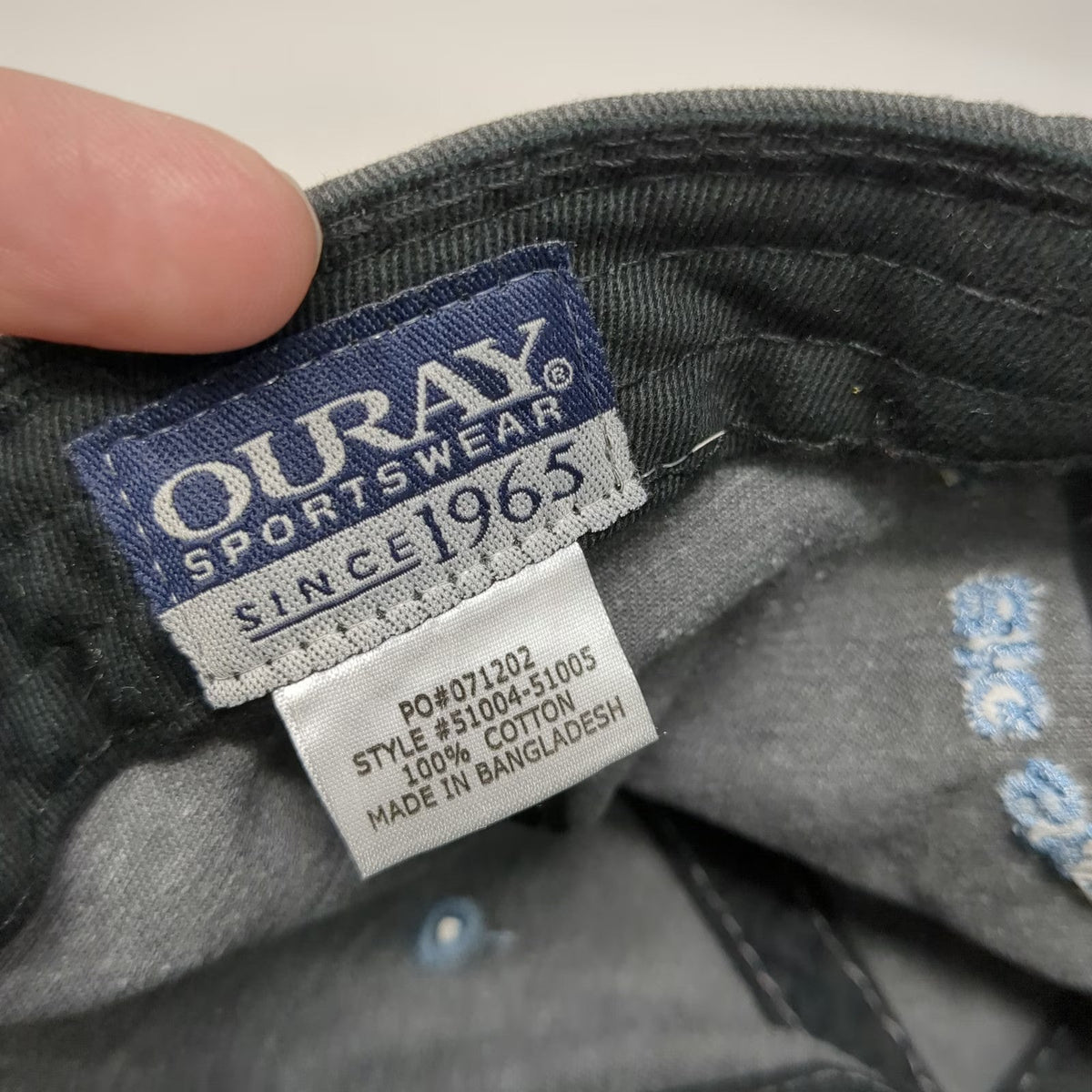Ouray Sportswear Baseball Cap Gray Blue One Size Trout Montana Fly Shop Hat