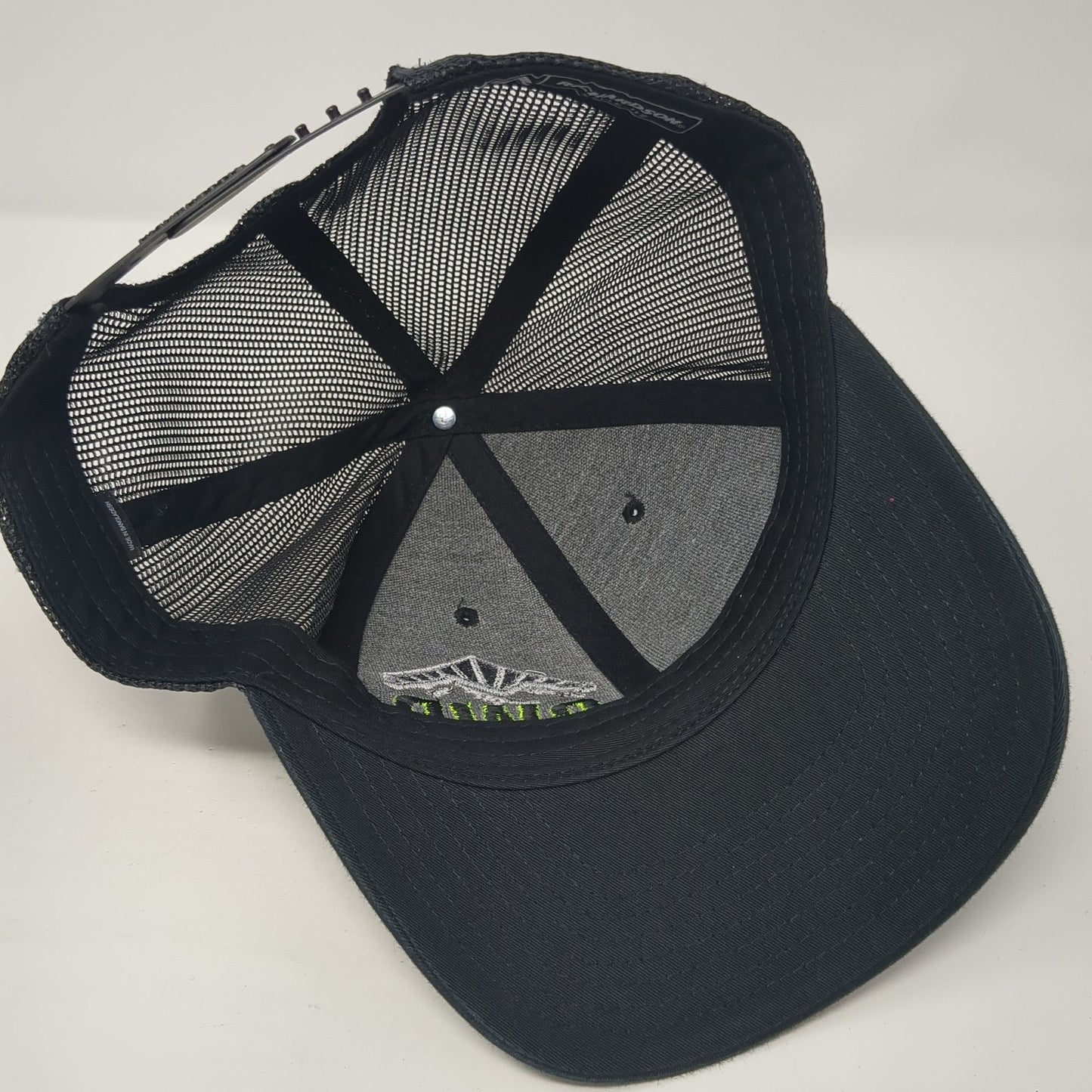 GWB Snapback Mesh Back Trucker Hat Black One Size Embroidered Logo