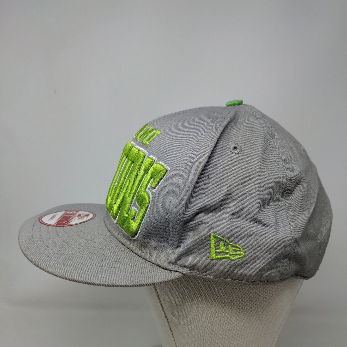 New Era Men's Snapback Hat Gray OSFM Miami Marlins MLB Embroidered Logo