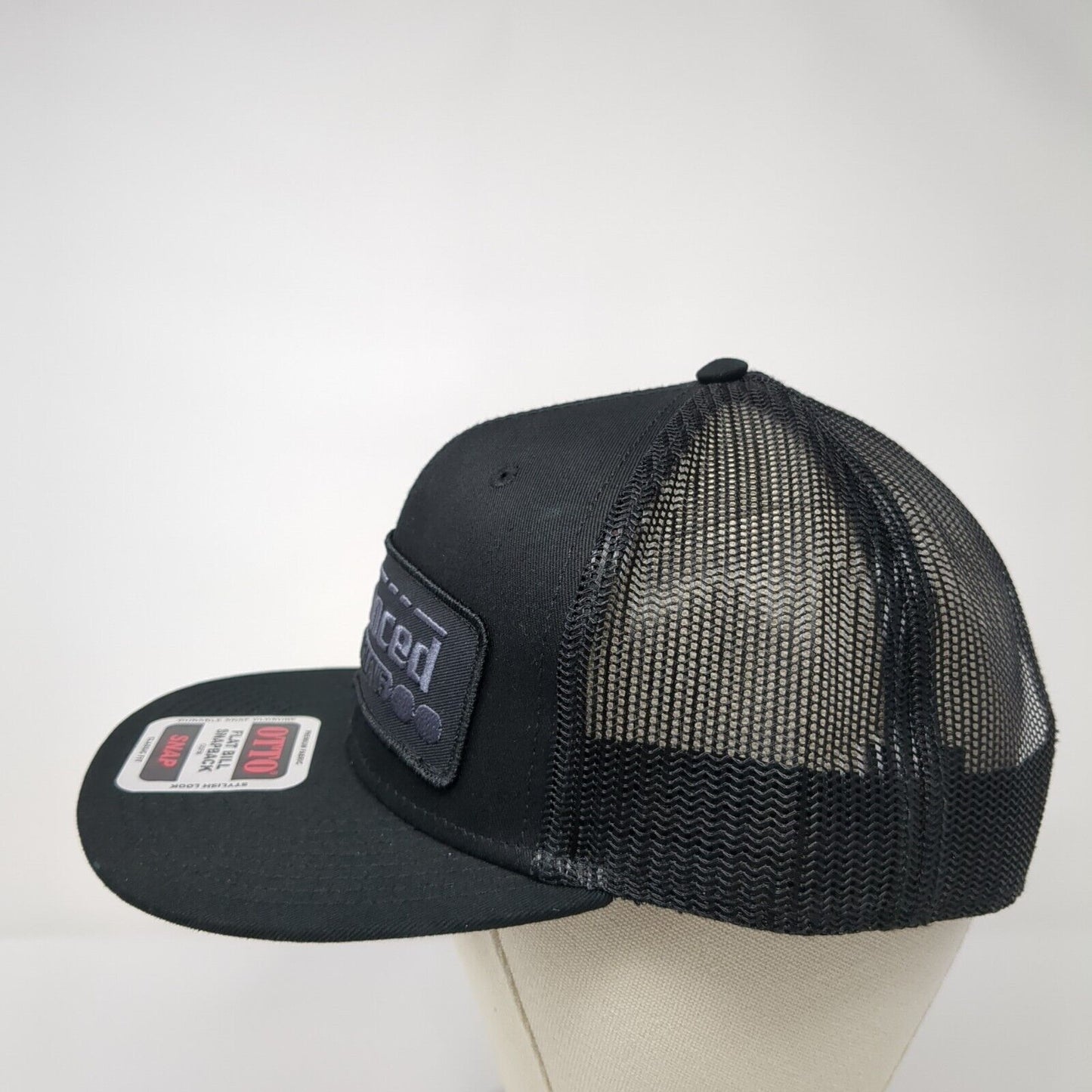 Advanced Heating & Cooling Snapback Trucker Hat Black One Size Flat Bill