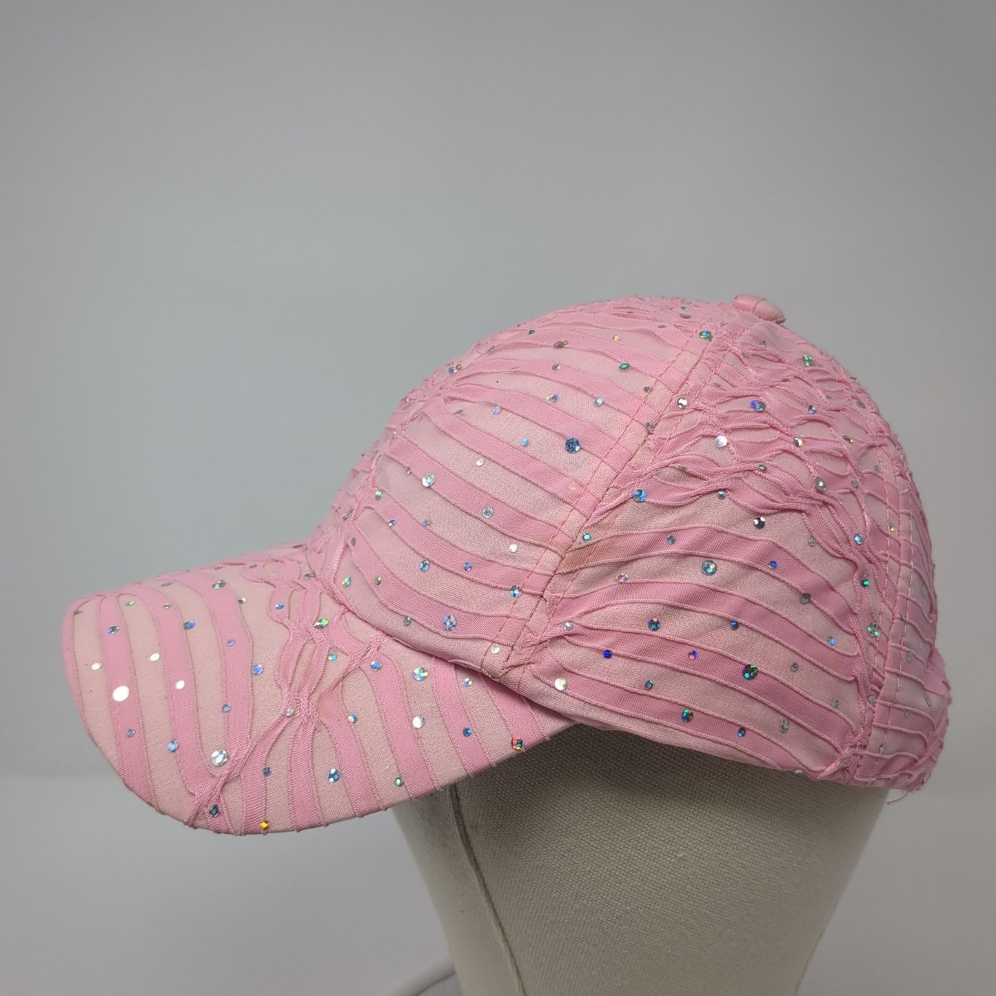 Rhinestone Bling Strapback Hat Pink One Size Adjustable Something Special