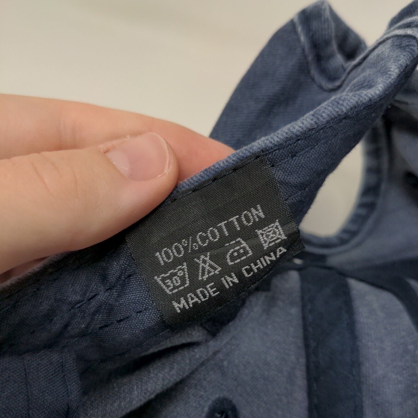 Unbranded Slideback Hat Blue One Size Adjustable Denim Ponyback Blank 6 Panel