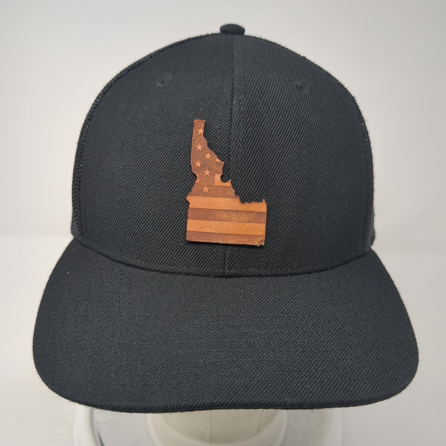 Idaho Snapback Trucker Hat Black One Size Adjustable Mesh Back Branded Bills