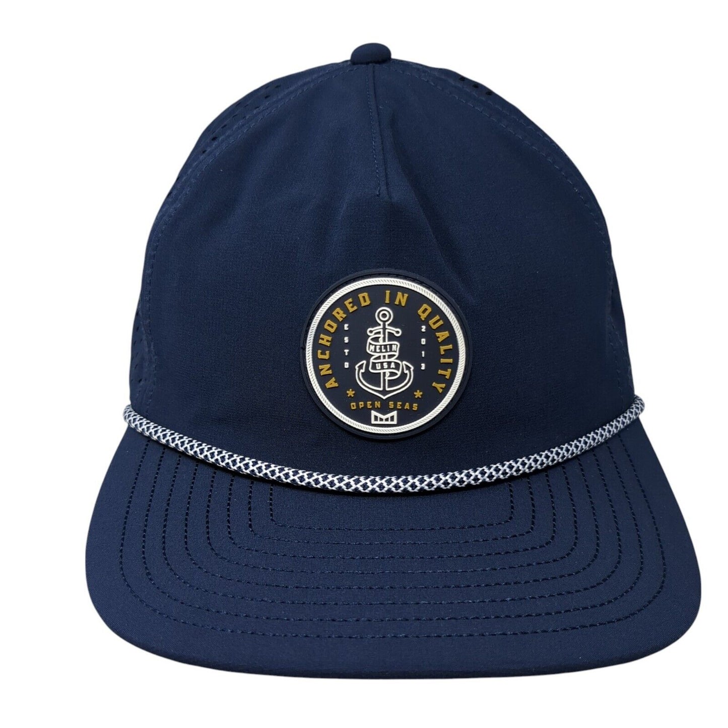 Melin Hydro Coronado Snapback Mesh Back Hat Blue Rope Size Small 3D Logo