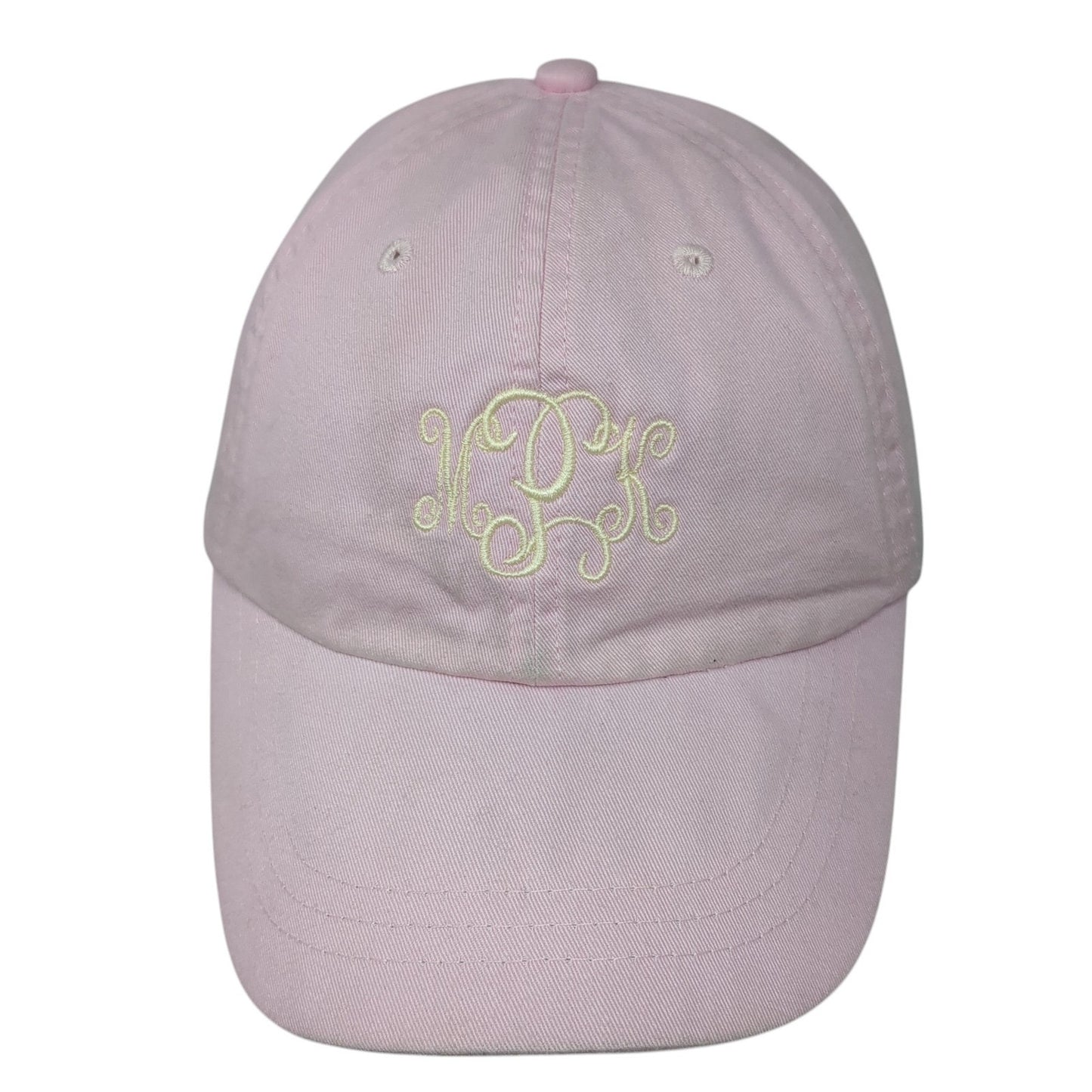 Adams Slideback Hat Pink One Size Adjustable Leather Strap Monogram