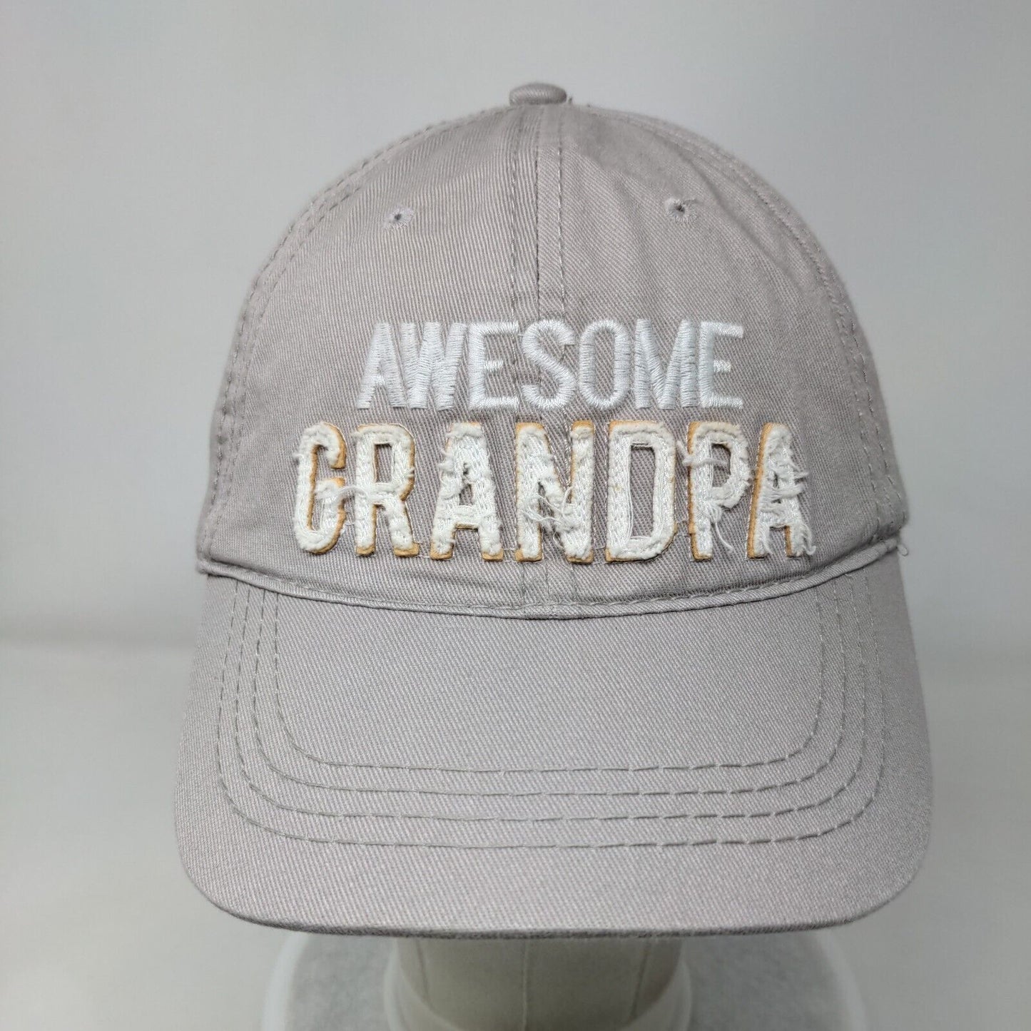 Awesome Grandpa Slideback Hat Gray OSFA Adjustable Embroidered Man Made Pavilion