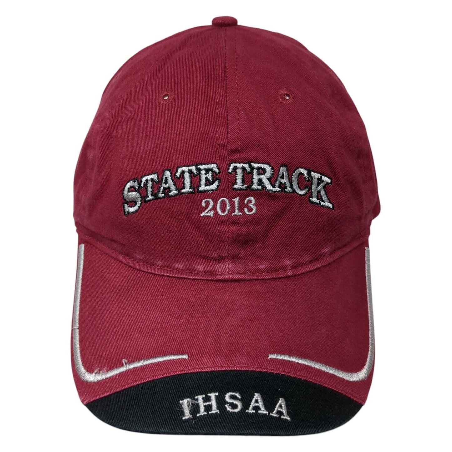 State Track 2013 IHSAA Slideback Hat Red One Size Adjustable Embroidered Cotton