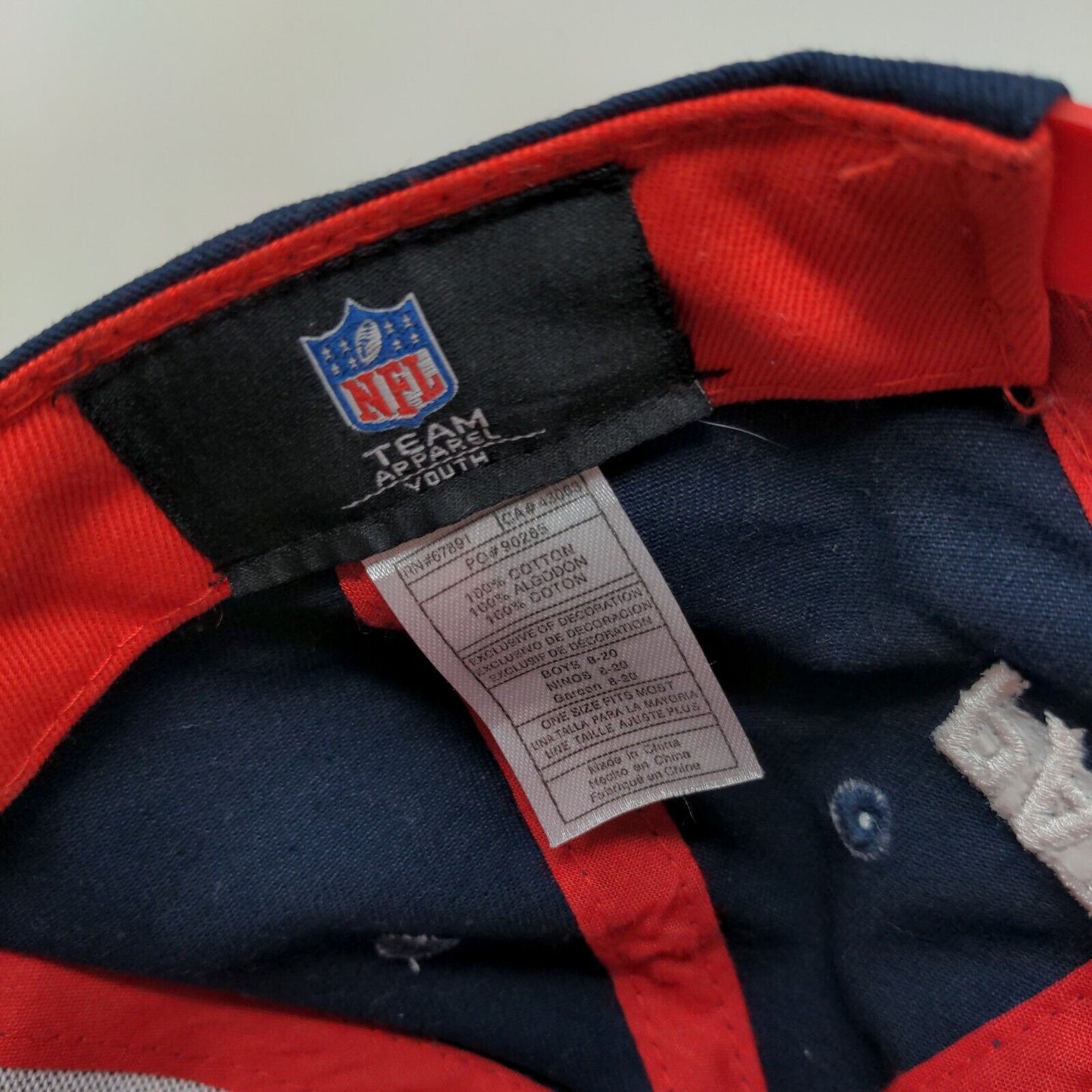 NFL Team Apparel Boy's Snapback Hat Blue OSFM Embroidered New England Patriots