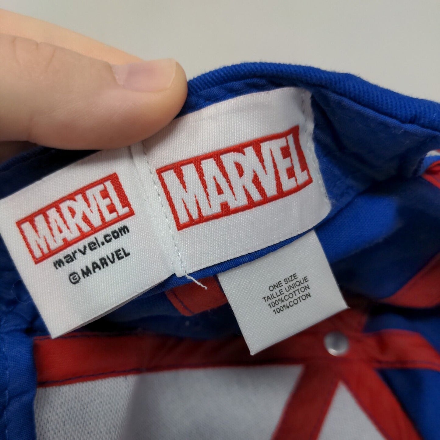 Marvel Captain America Snapback Hat Blue One Size Embroidered Colorblock
