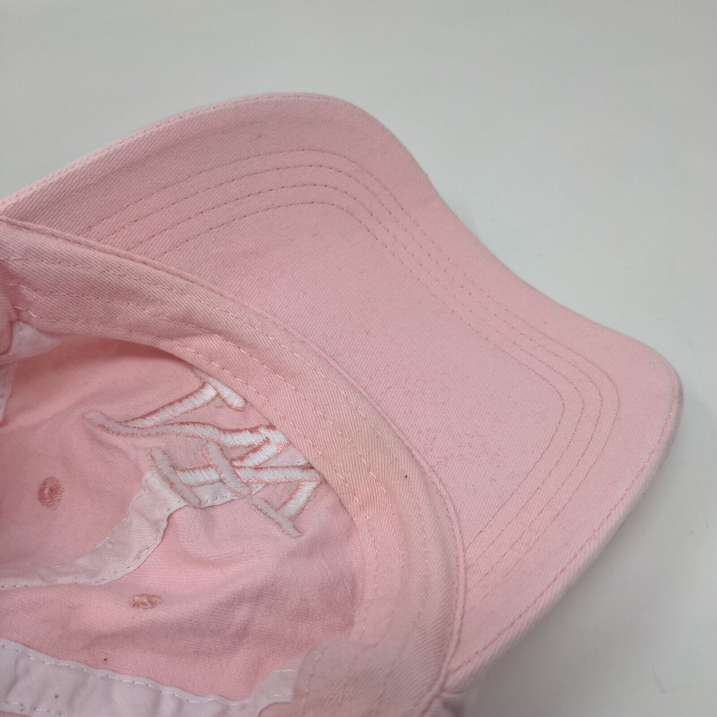 New York City Slideback Hat Pink One Size Embroidered Vent Holes 6 Panel