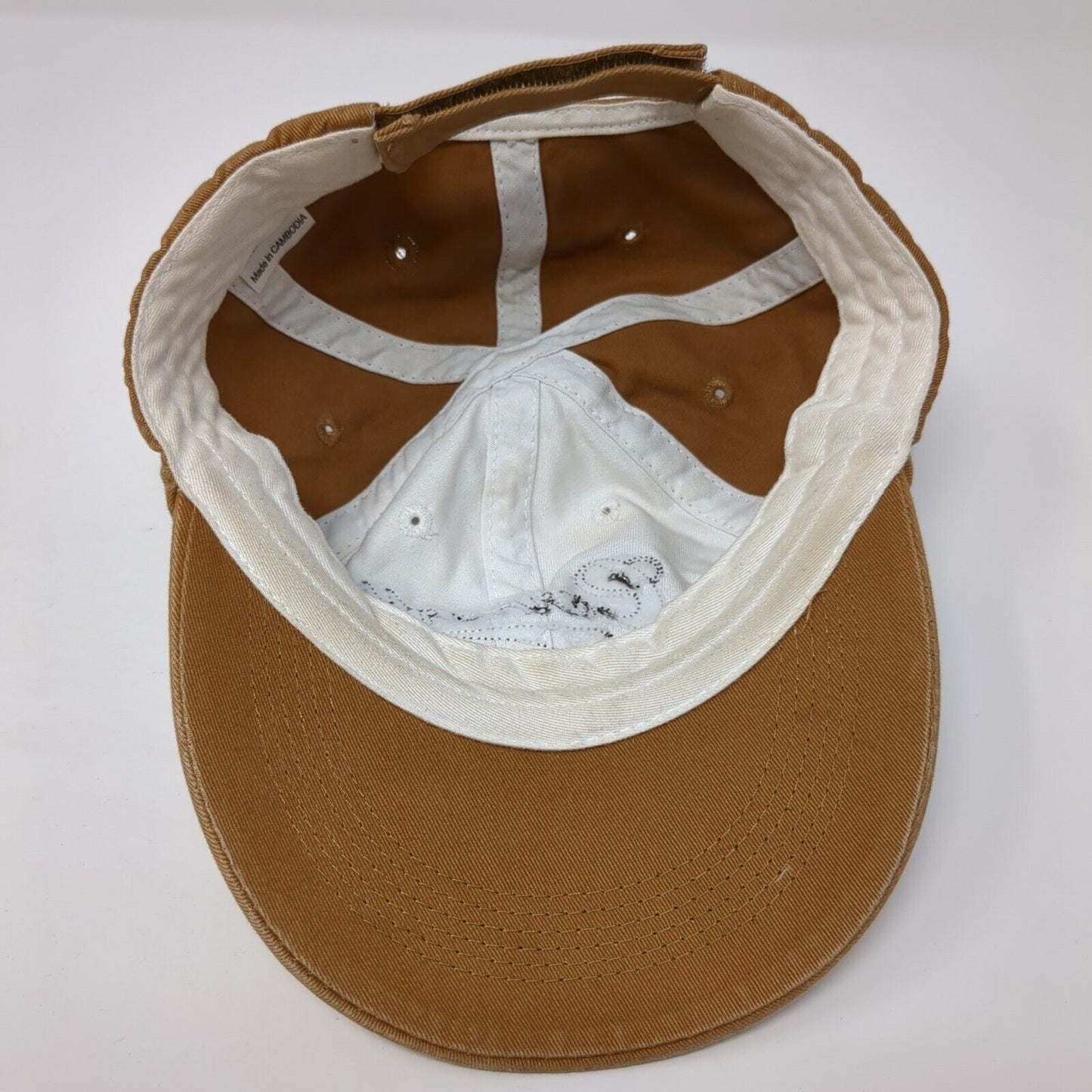 Carhartt 1889 Strapback Hat Brown One Size Adjustable Colorblock 6 Panel