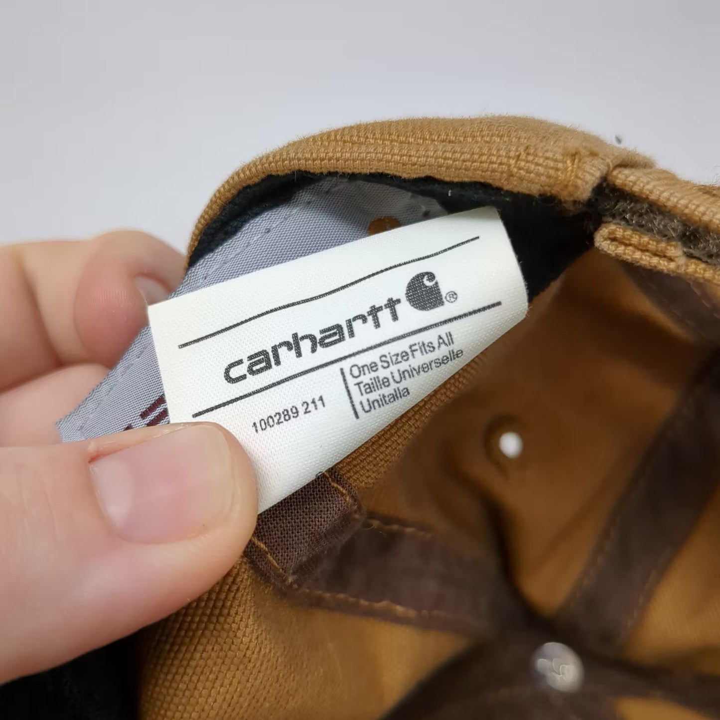 Carhartt Brown Baseball Cap OS Logo Patch Adjustable Canvas Strapback Hat